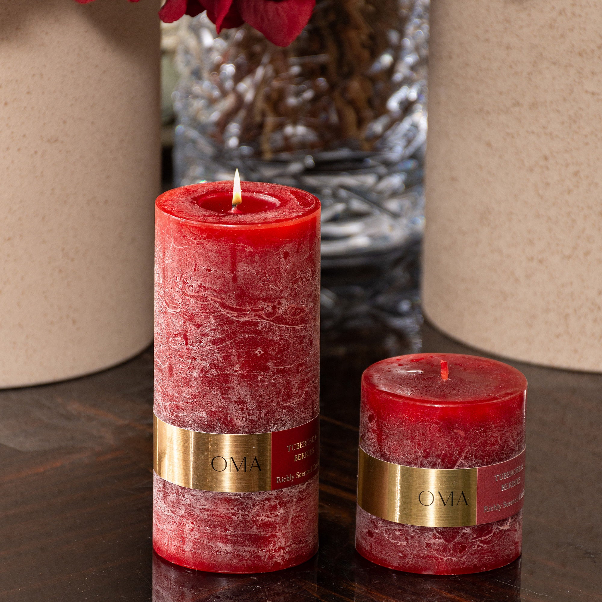 Tuberose & Berries Scented Pillar Candle