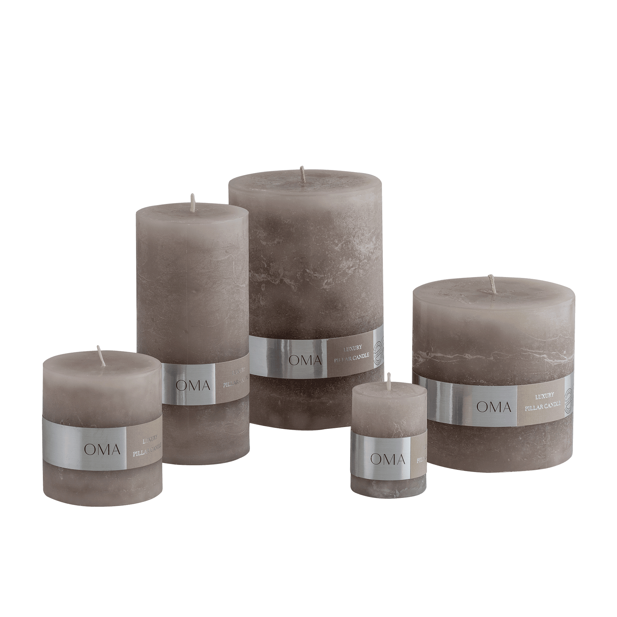 Deliciae Pillar Candle Grey