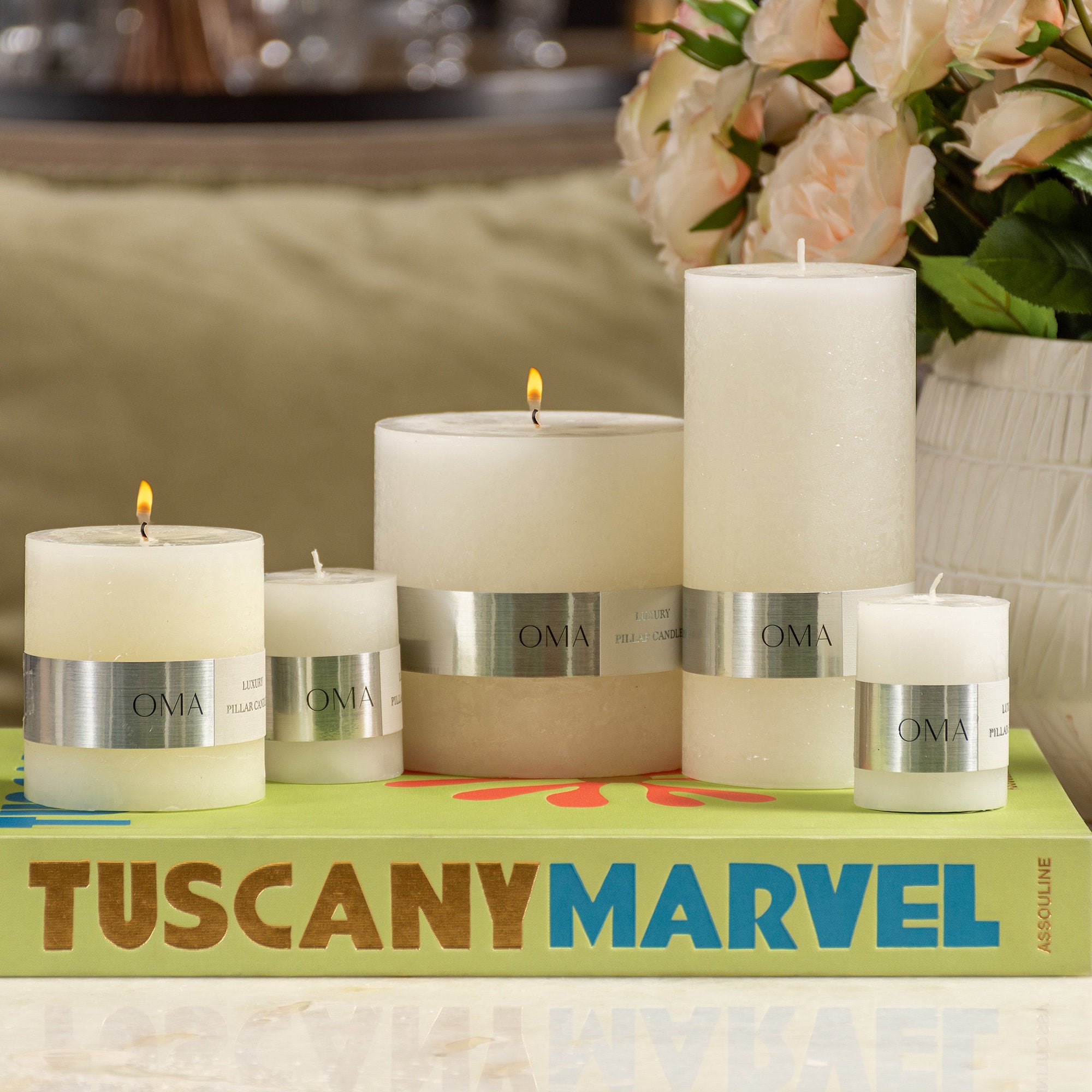 Deliciae Pillar Candle White