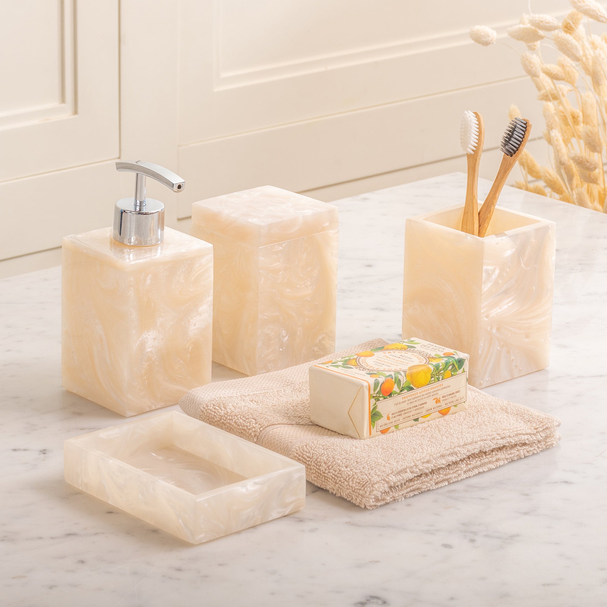 Capiz Soap Dispenser Pearl
