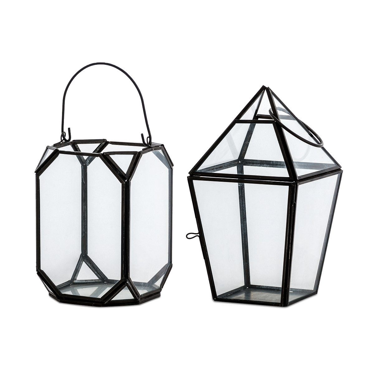 Geometrix Black Hanging Lantern