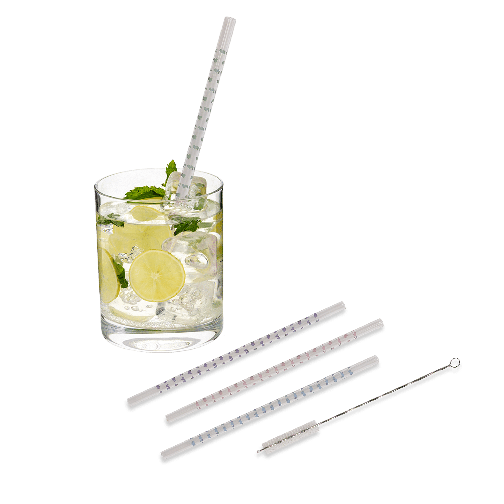 Harrison Heart Drinking Straws-S/5