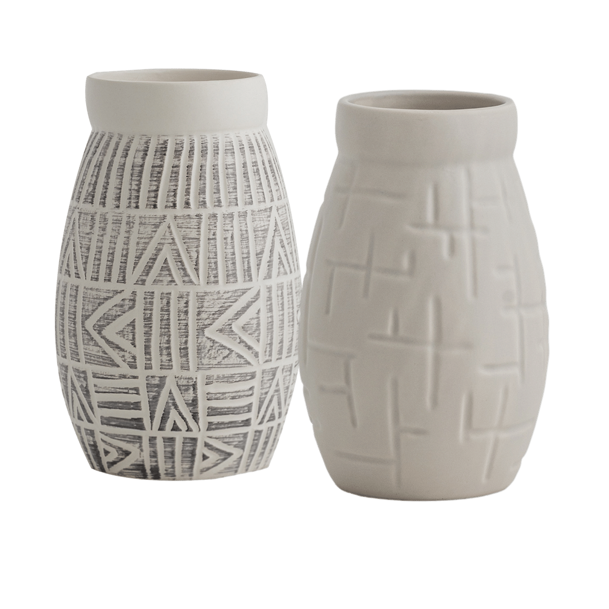 Geometric Vase Light Grey