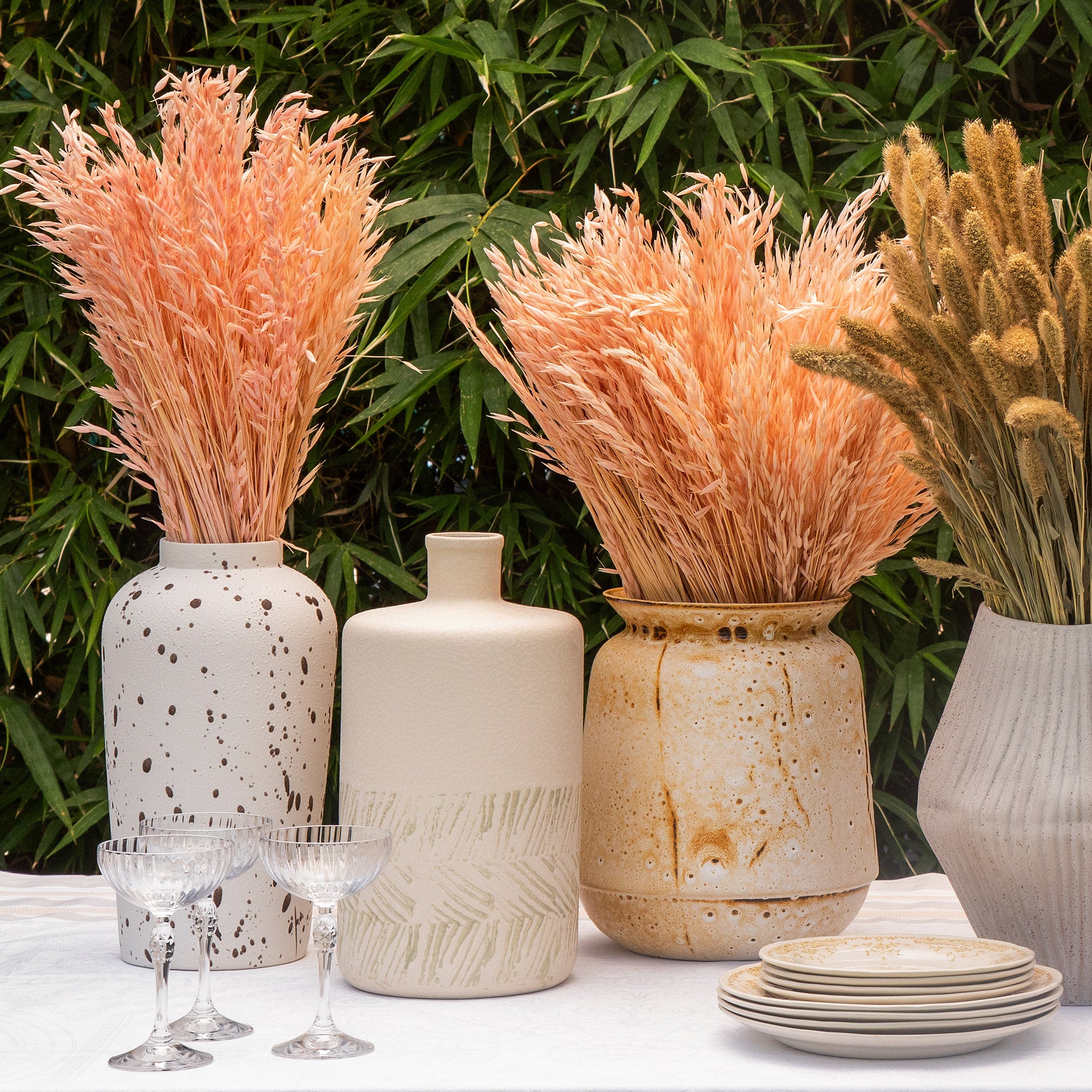 Bronzeige Vase White