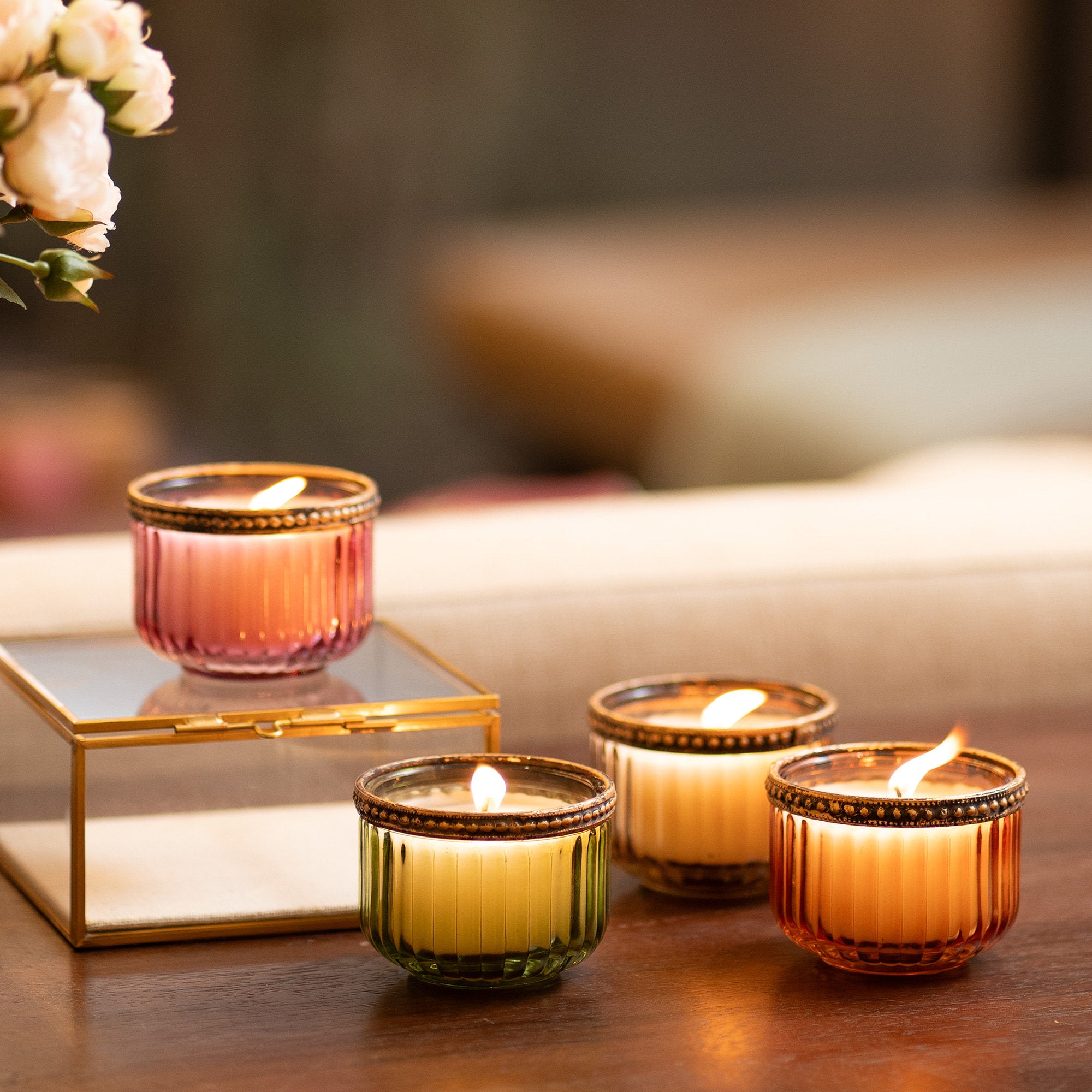 Peony Blush Diya S/4