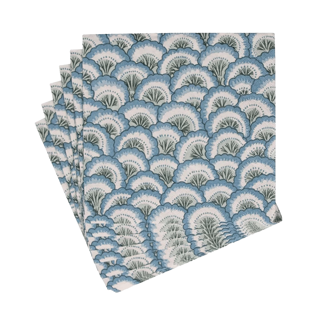 Pontchartrain Scallop Paper Napkins Blue S/20