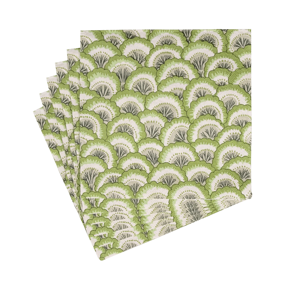 Pontchartrain Scallop Paper Napkins Green S/20