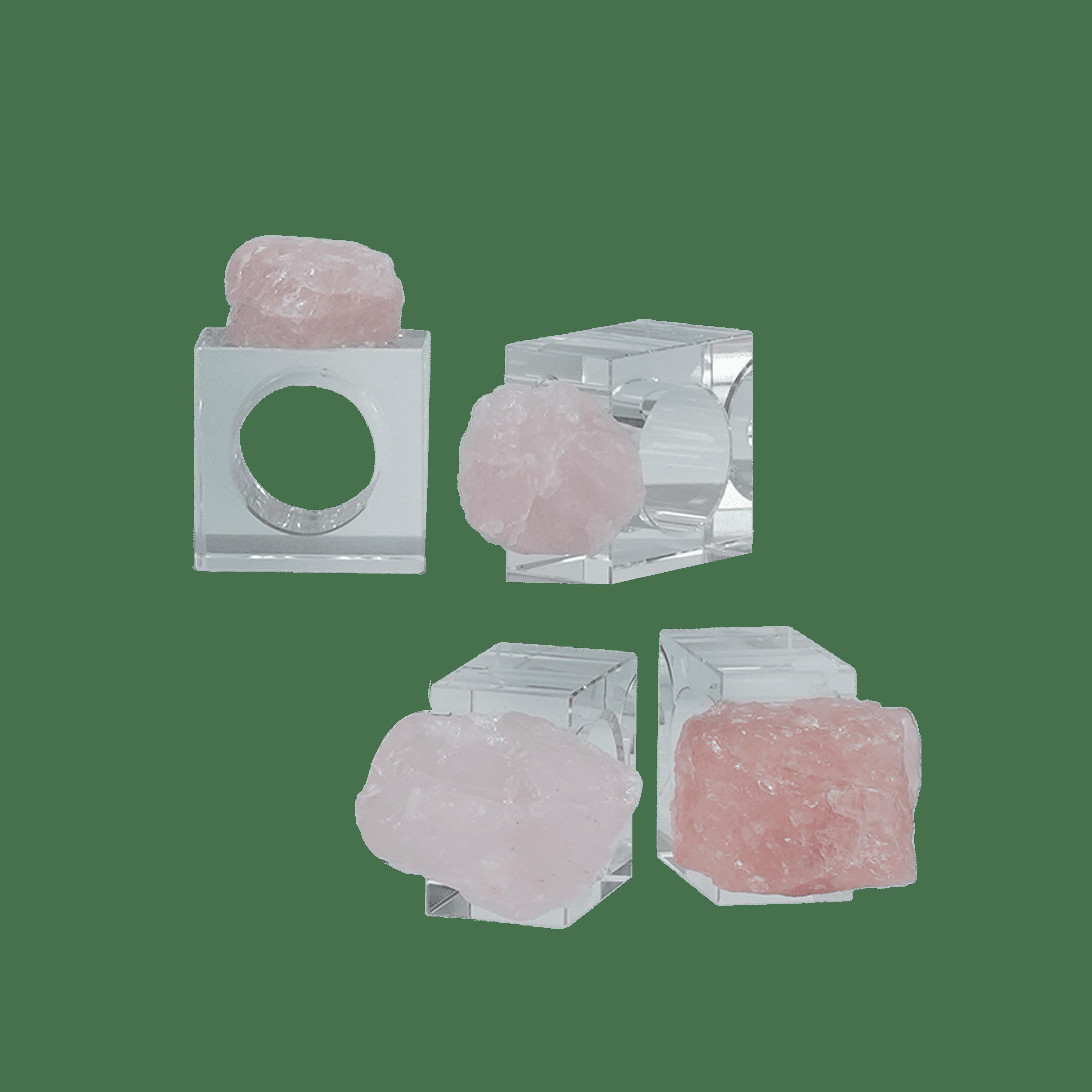 Crystaluxe Napkin Ring Rose Quartz S/4