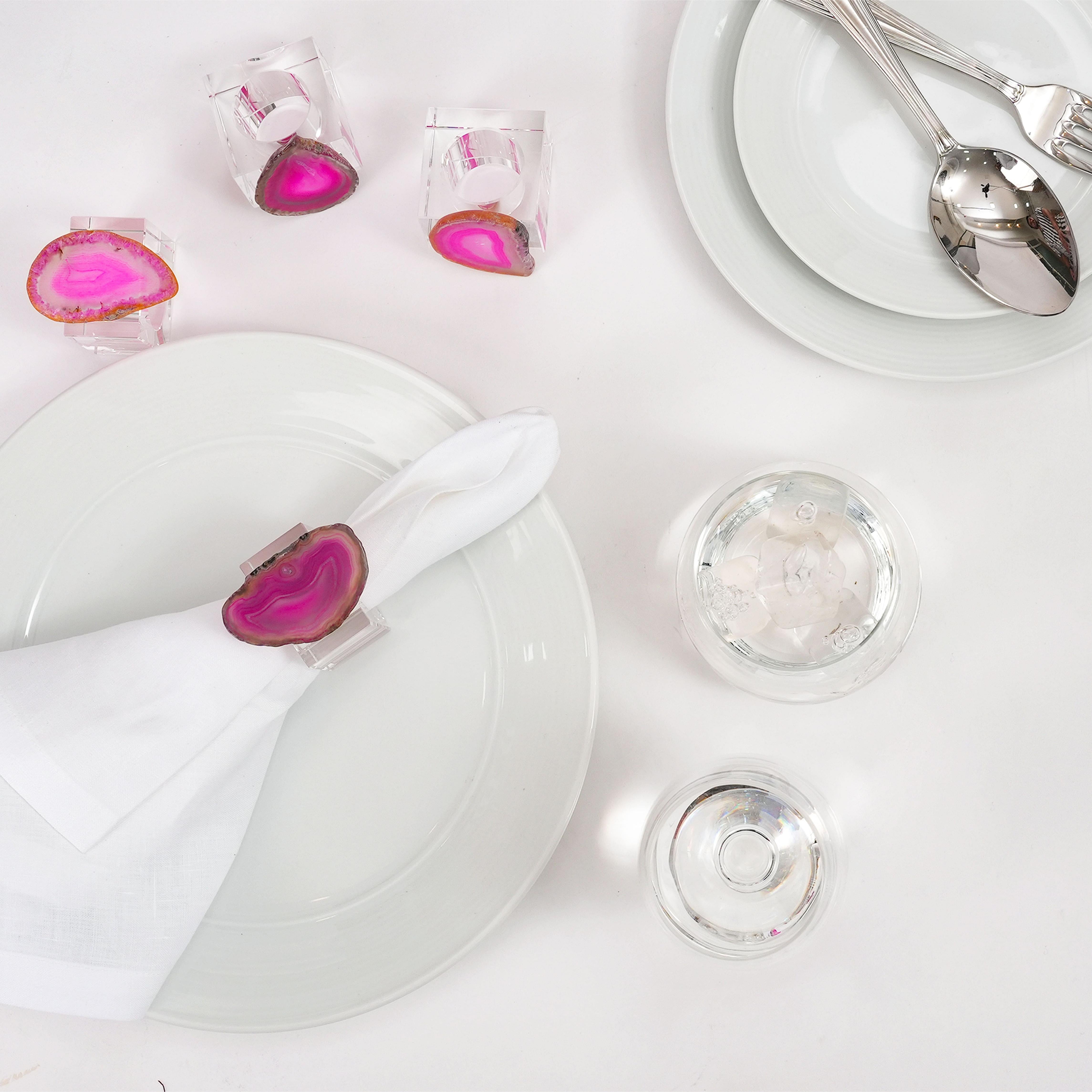 Crystaluxe Agate Napkin Ring S/4