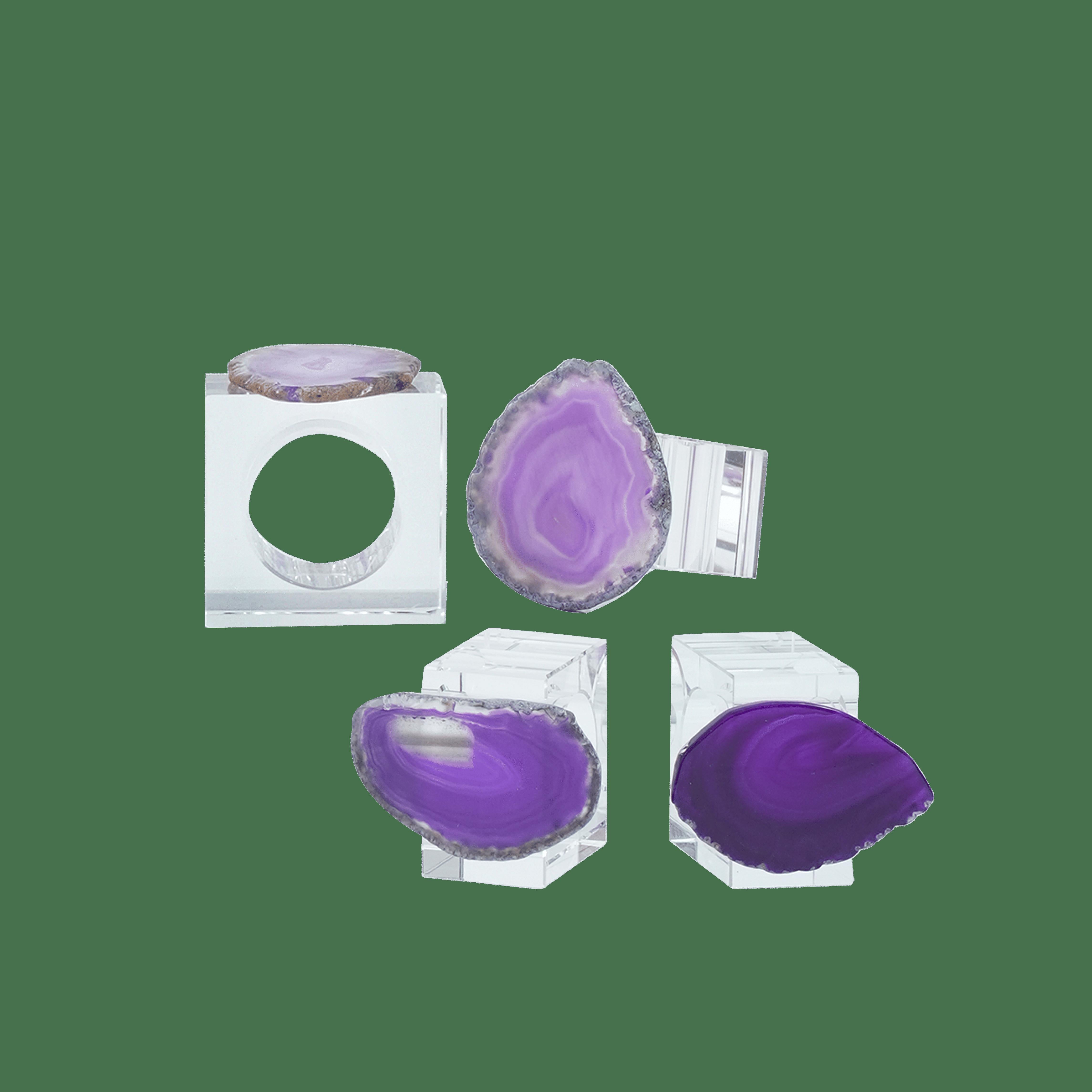 Crystaluxe Agate Napkin Ring S/4