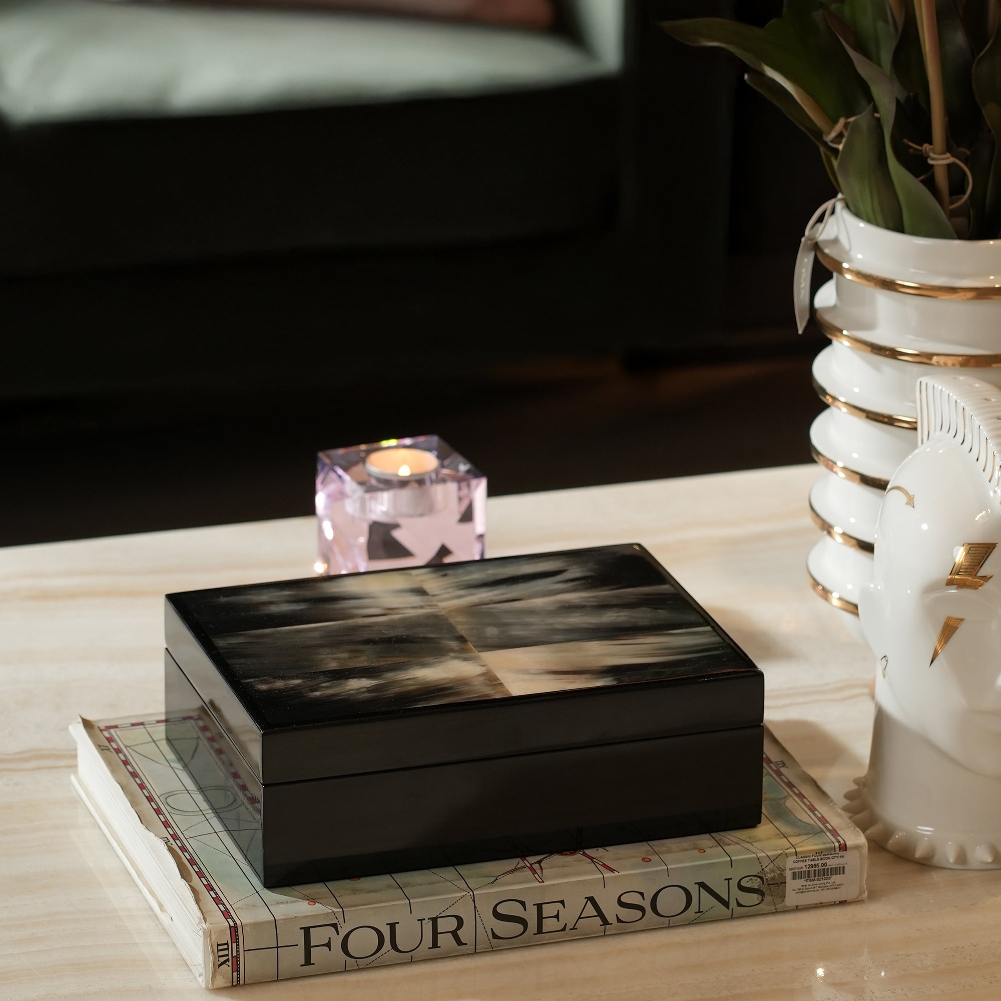 Bison Marbled Horn Decor Box