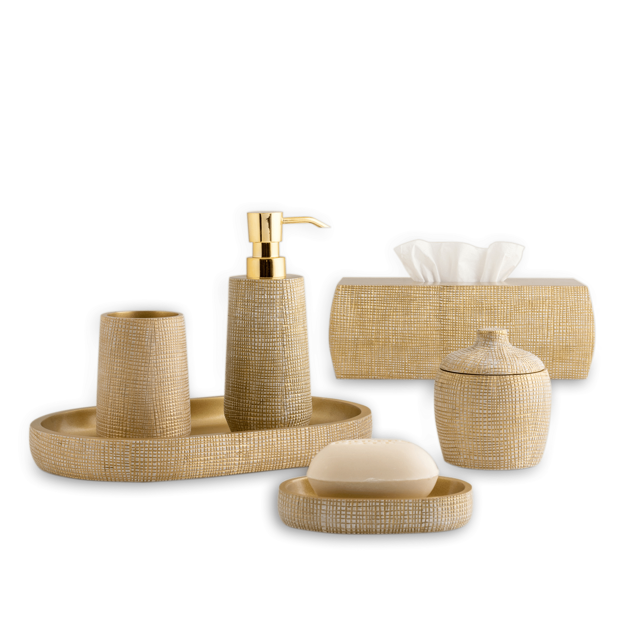 Woven Gold Soap Dispenser