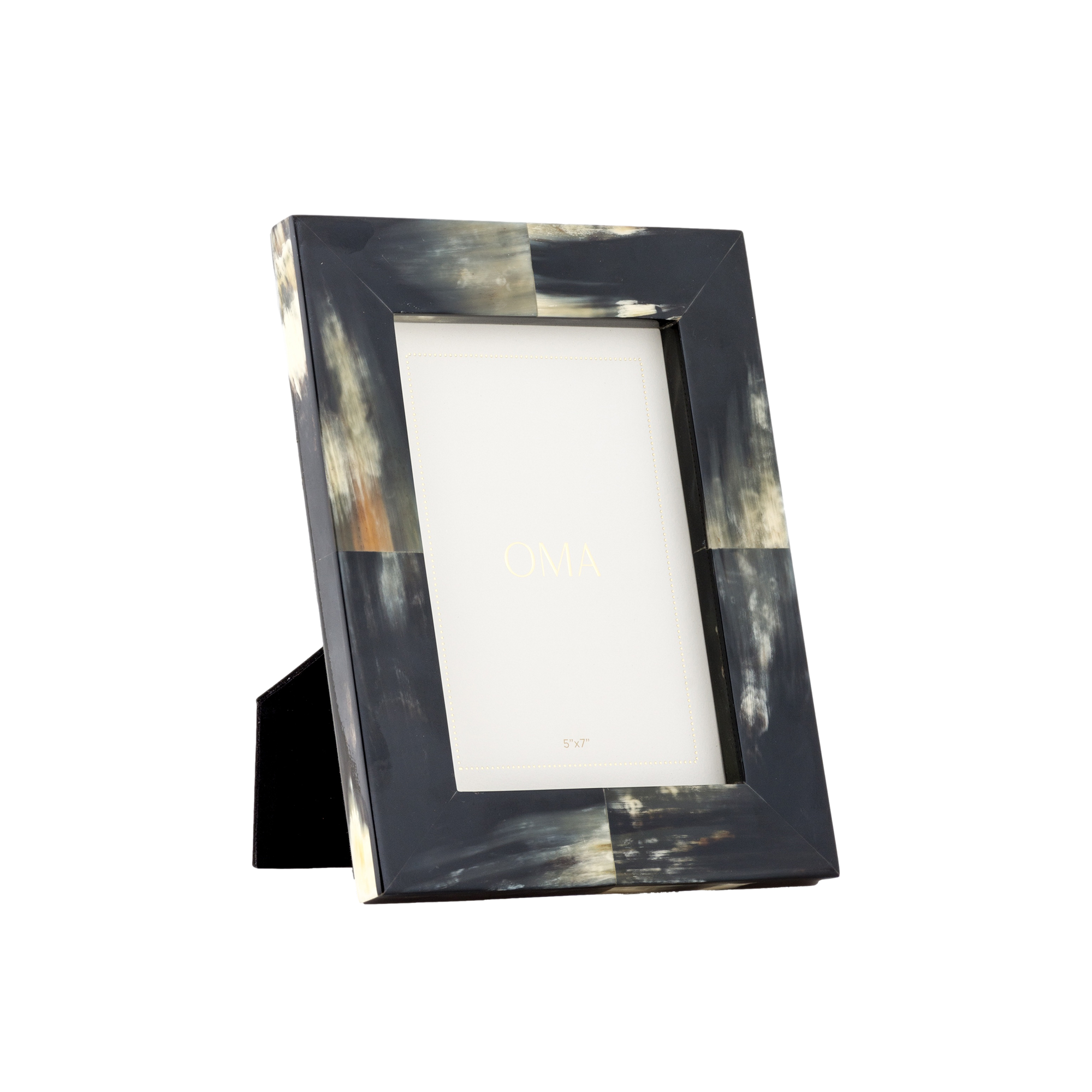 Bison Marbled Horn Picture Frame Black