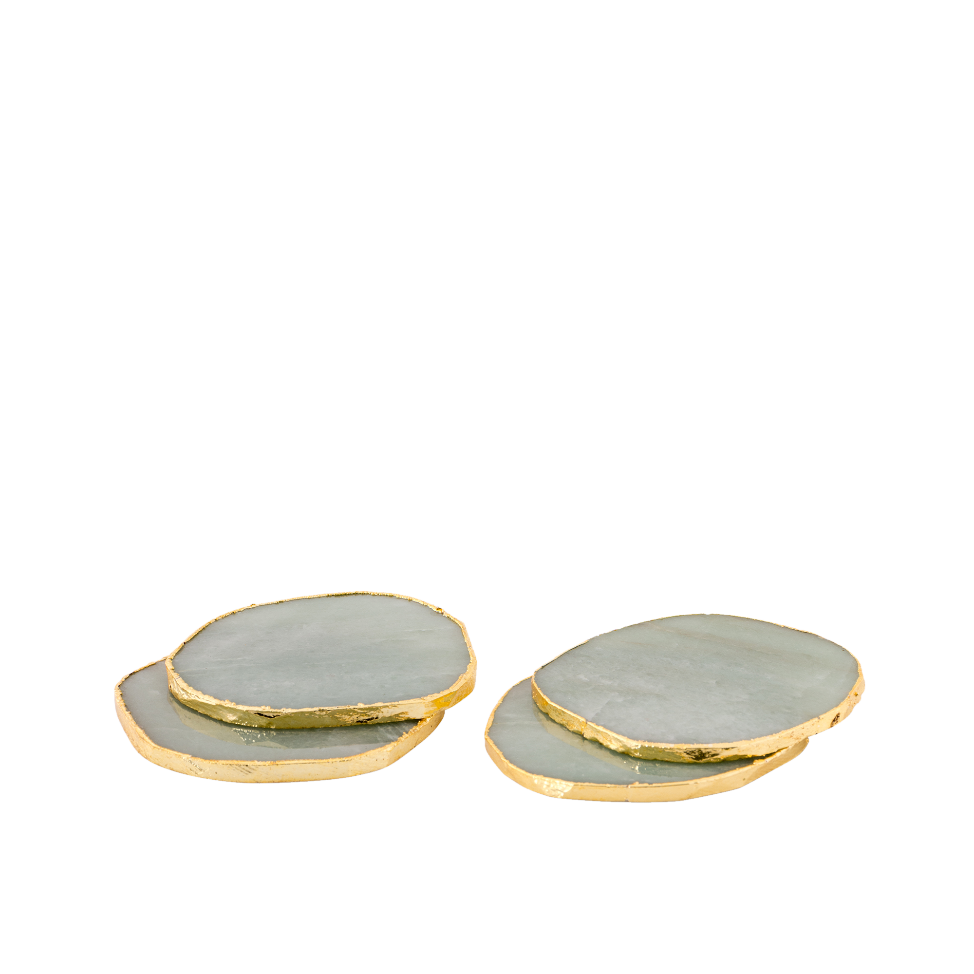 Drip Gemstone Quartz Coasters Gold S/4