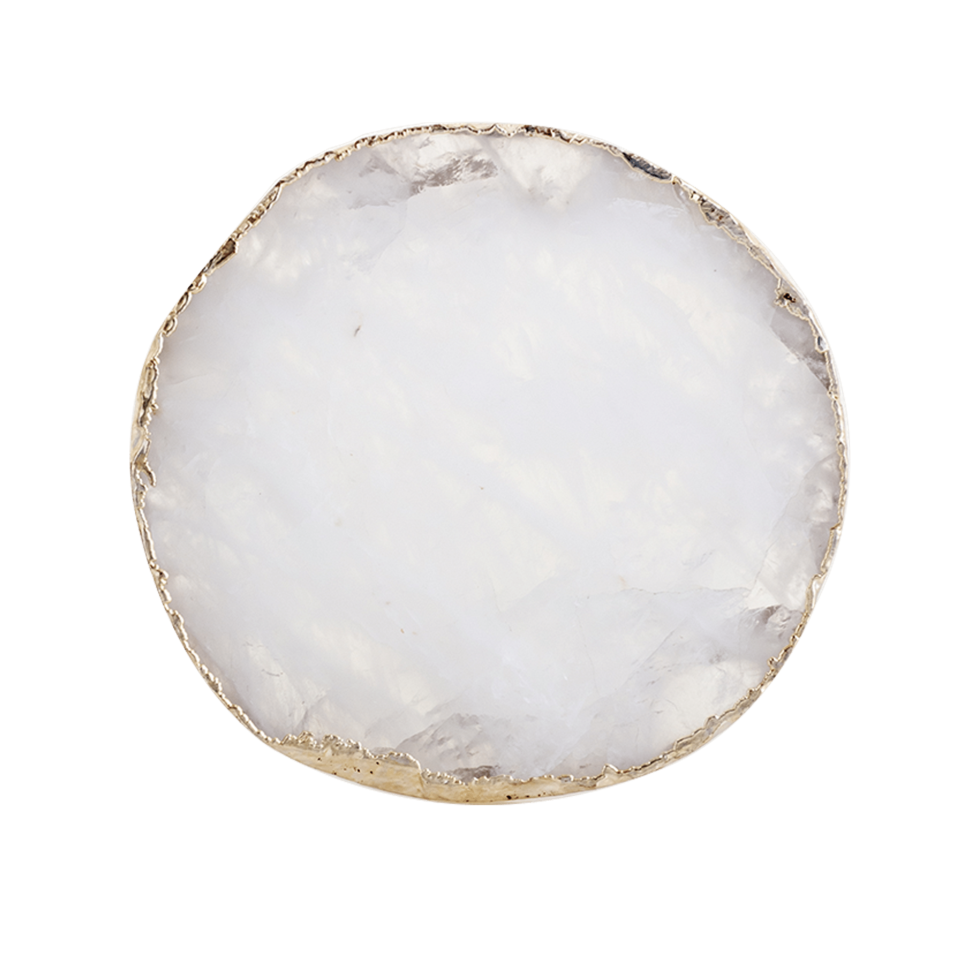 Coaster Set White Quartz & Silver