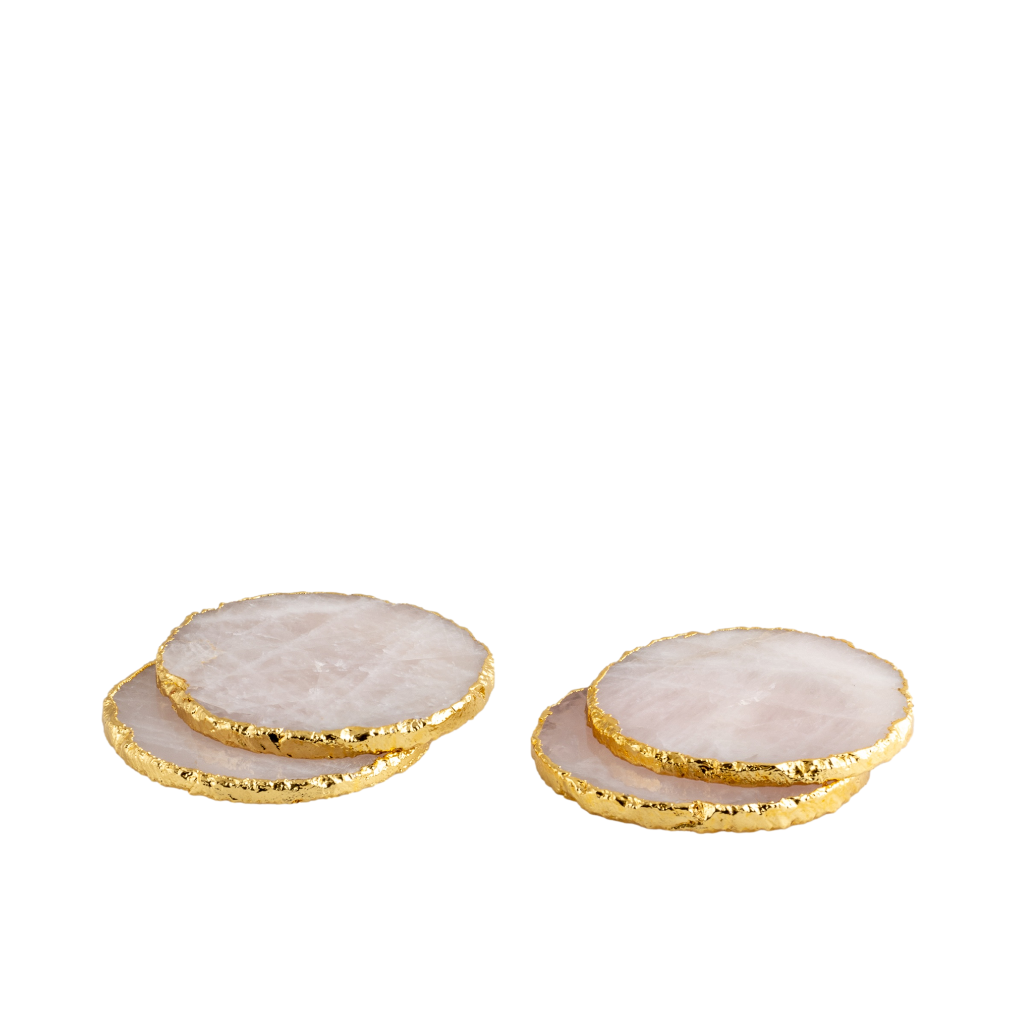 Drip Gemstone Quartz Coasters Gold S/4