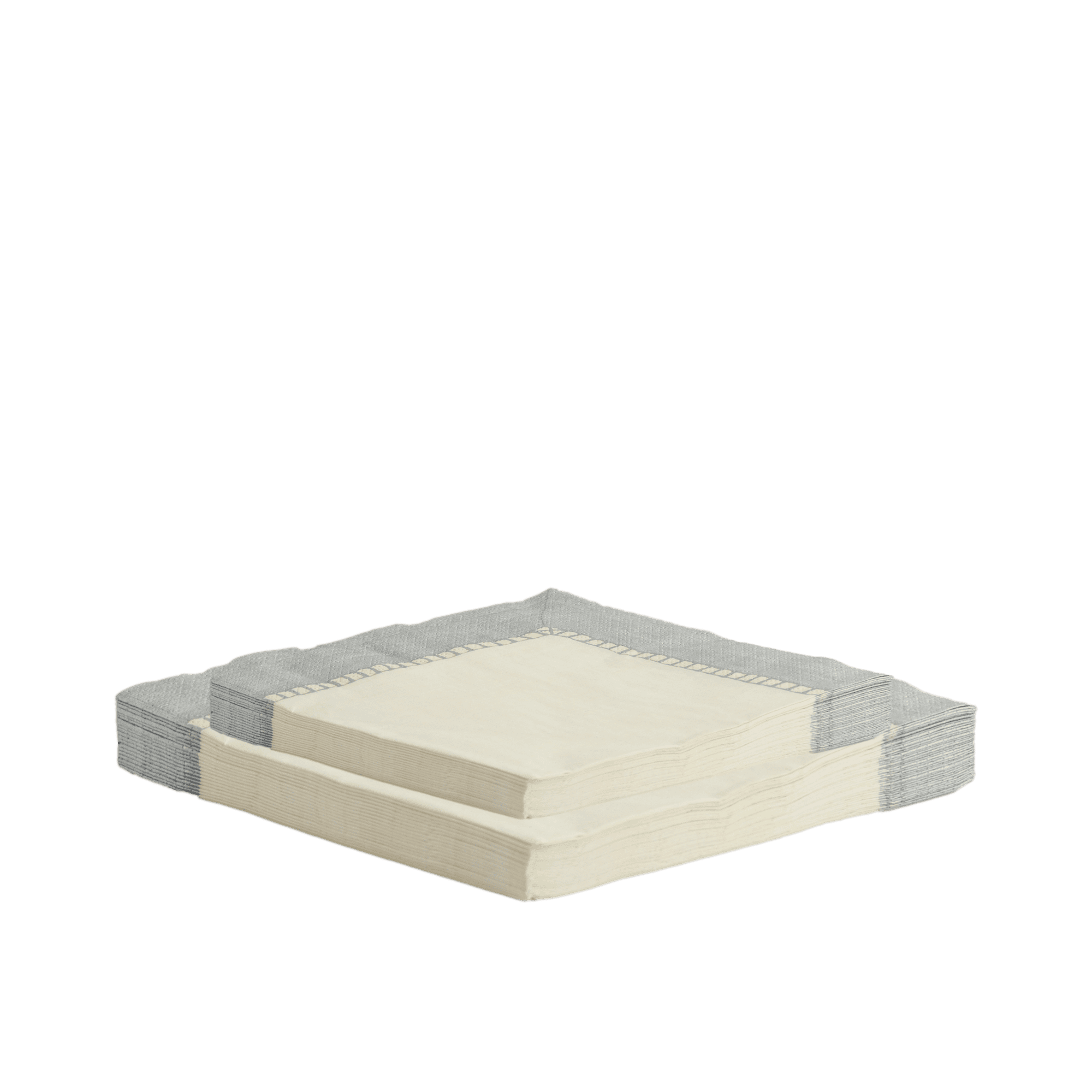 Linen Border Paper Napkin Silver