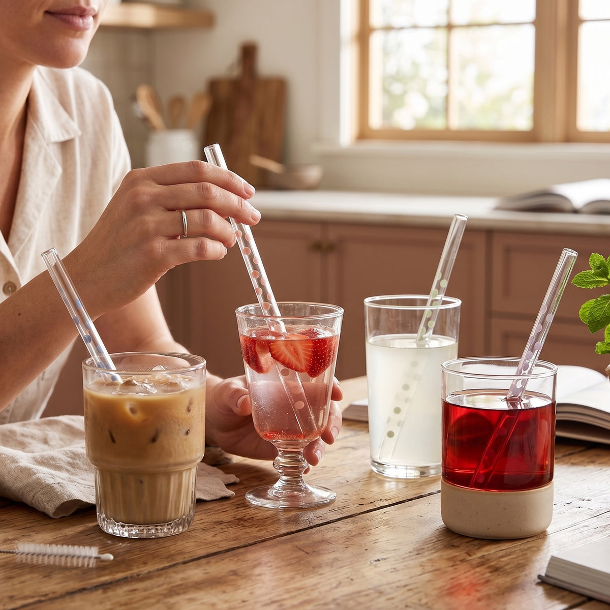 Harrison Dotted Drinking Straws S/5