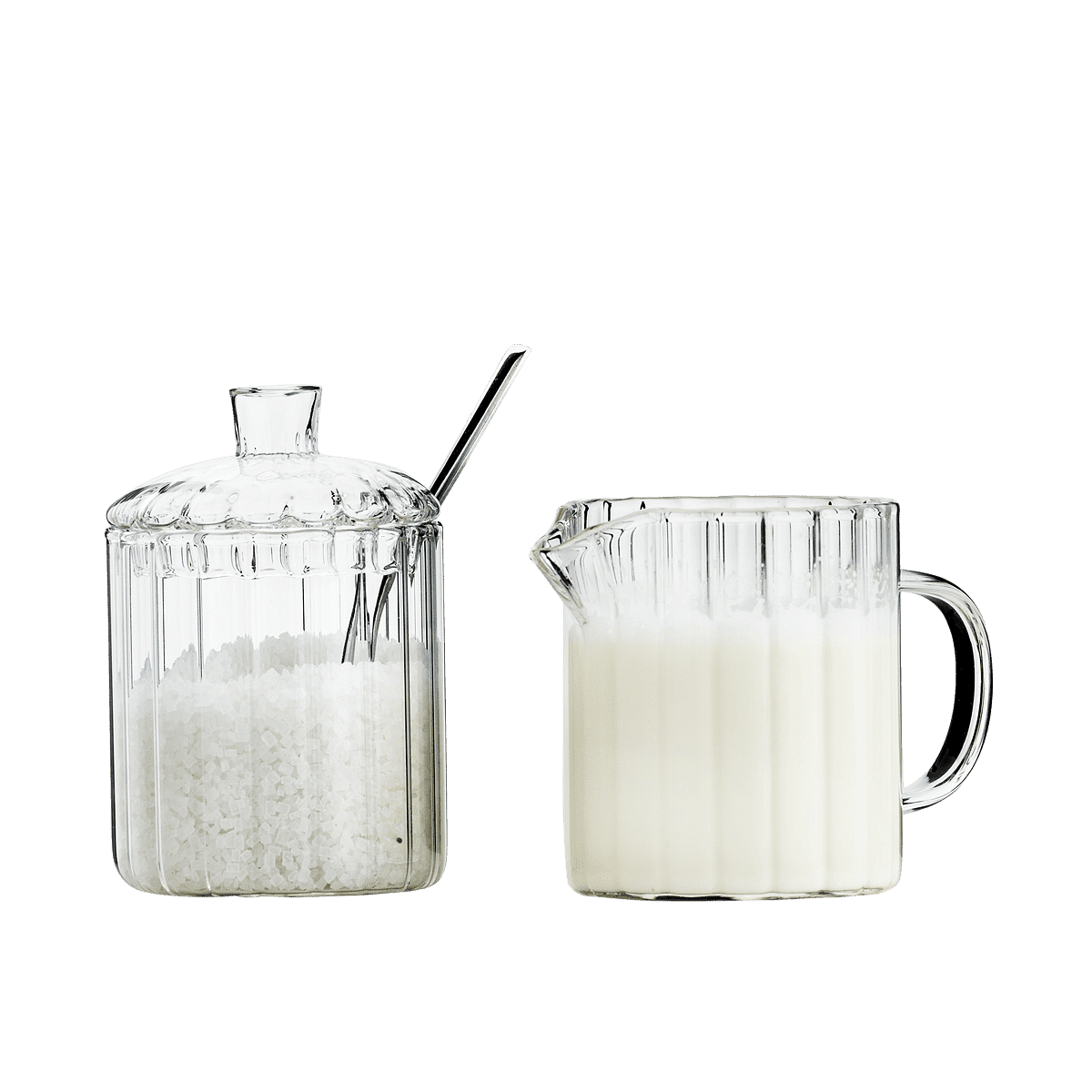 Ribbed Sugar and Creamer Set