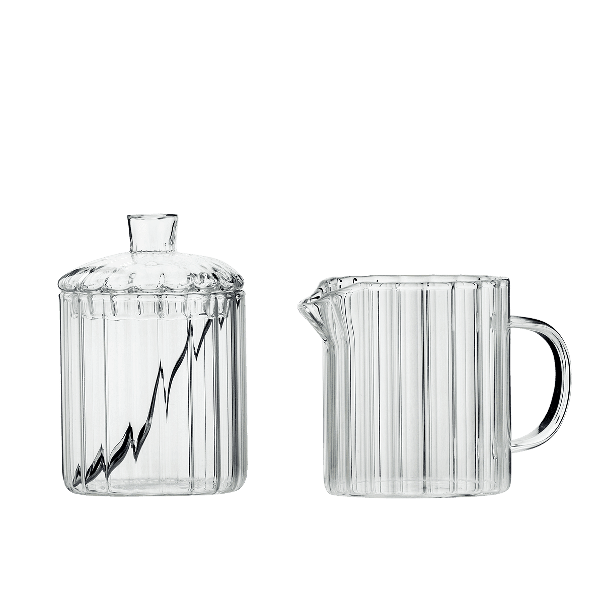 Ribbed Sugar and Creamer Set