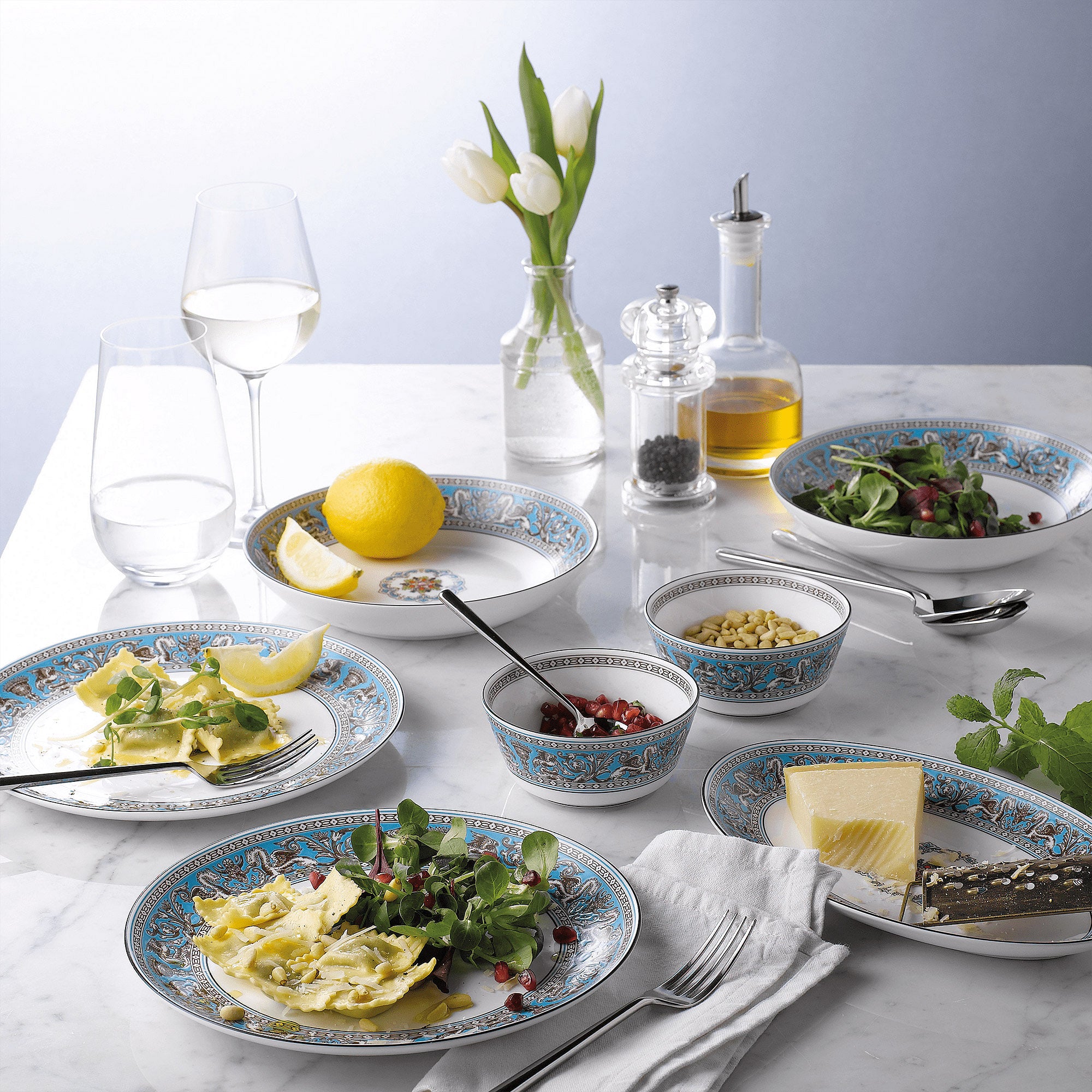 Florentine Turquoise Oval Platter
