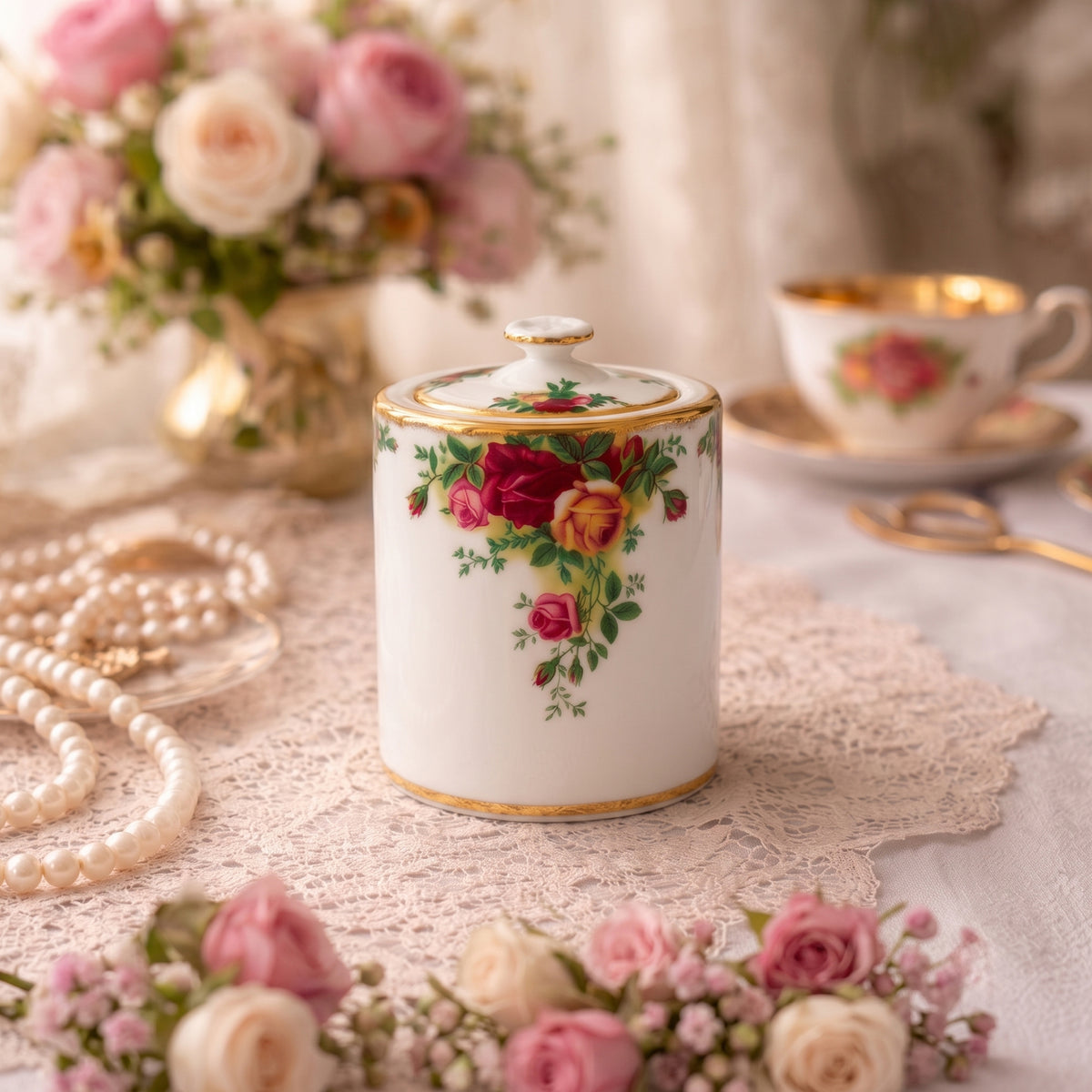 Old Country Roses Tea Caddy