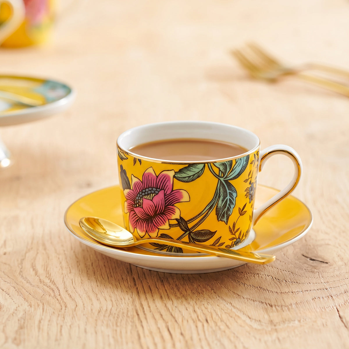 Wonderlust Yellow Tonquin Teacup & Saucer