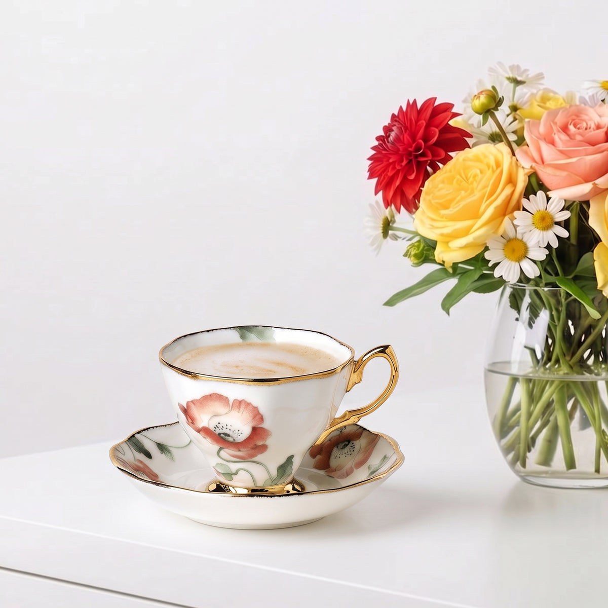 1970's Poppy Tea Cup & Saucer