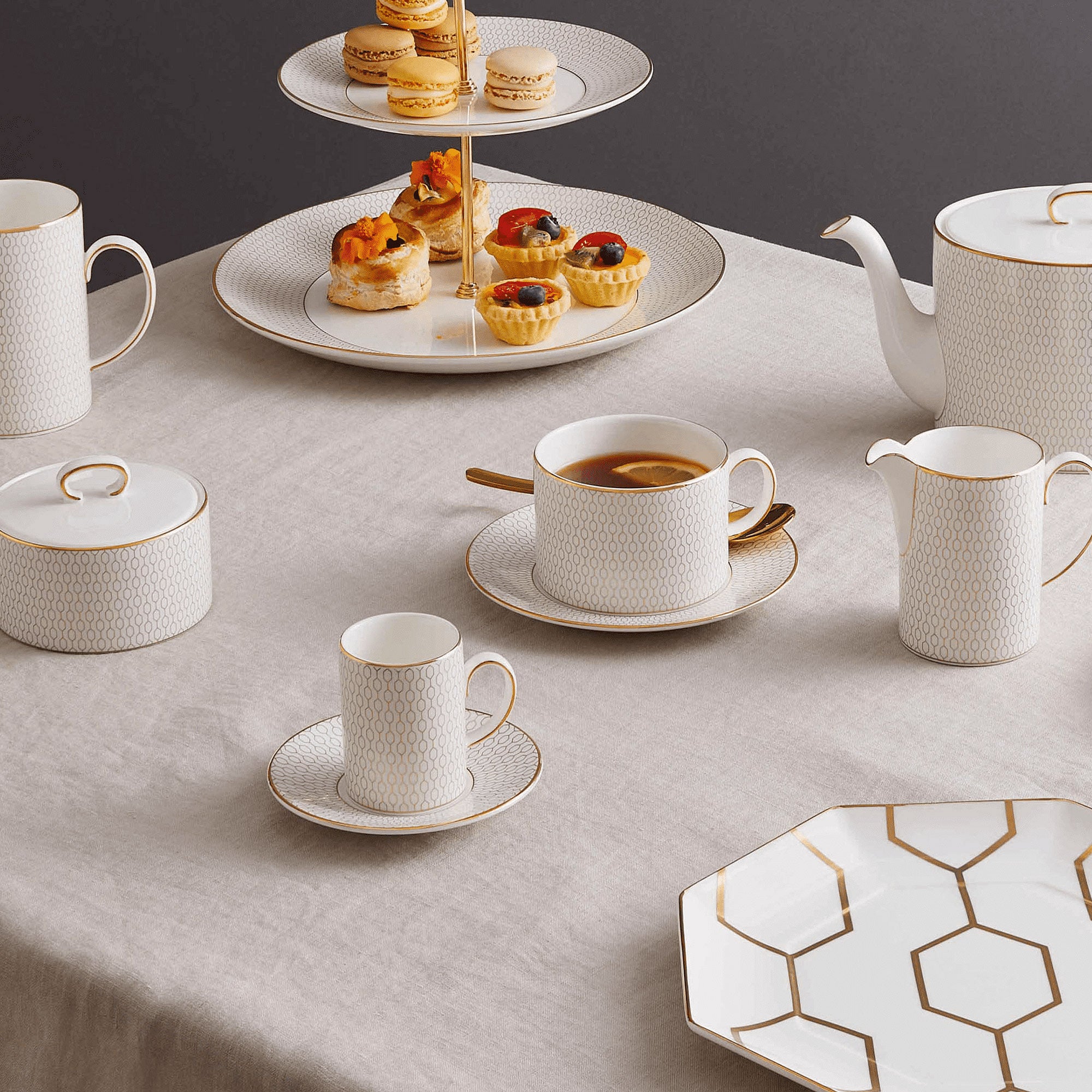 Gio Gold Covered Sugar & Creamer S/2