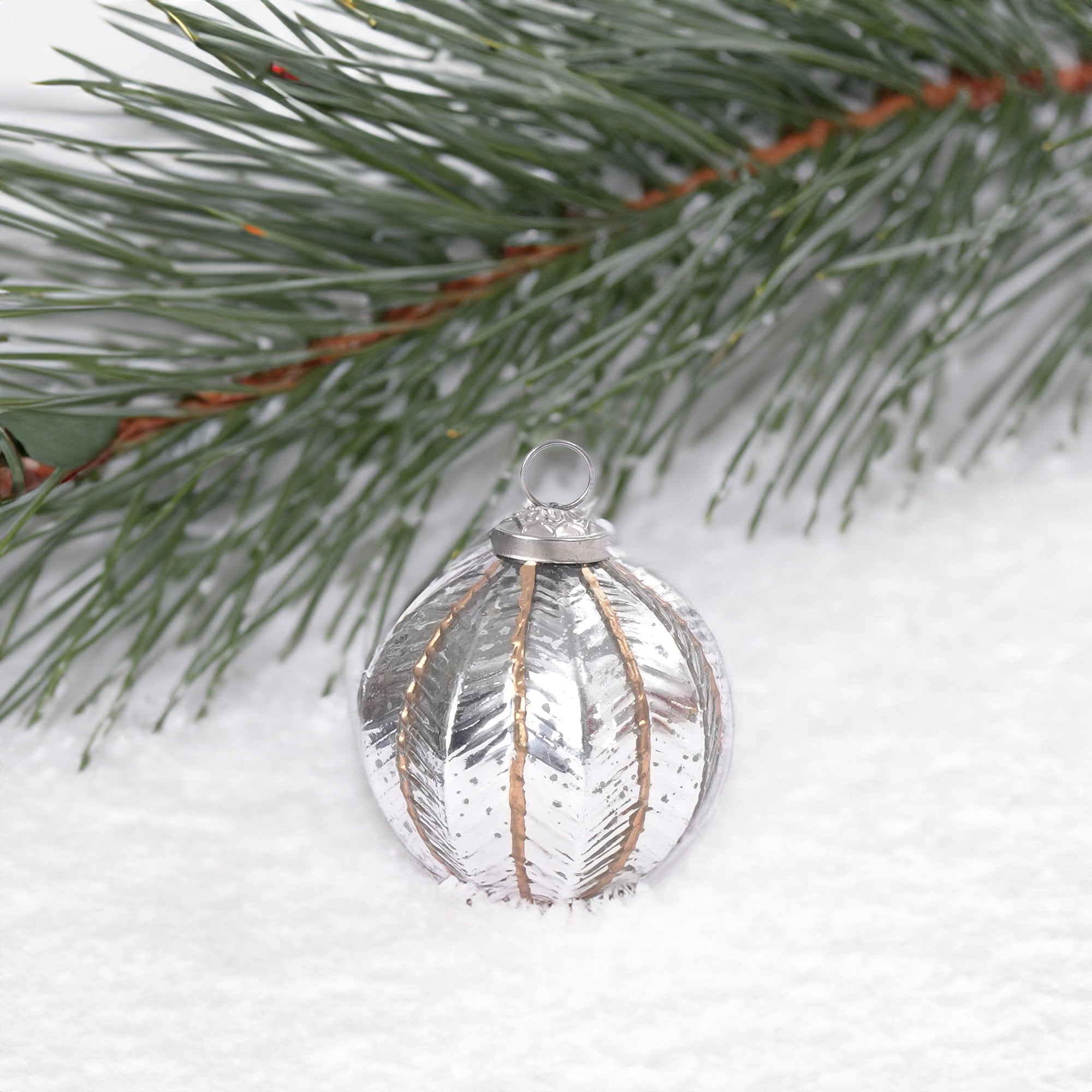 Christmas Ornament Silver Leaf