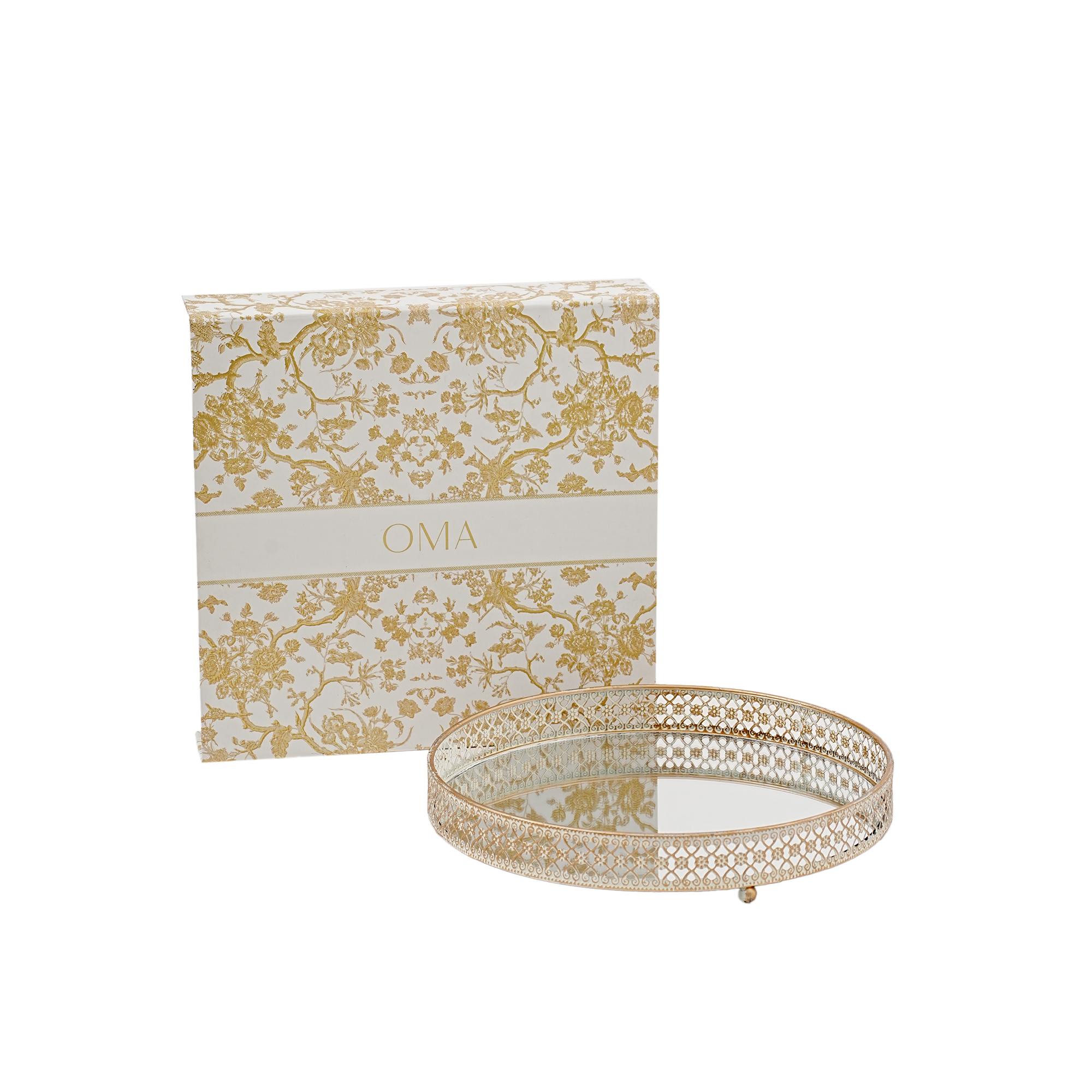 Foliage Mirror Tray