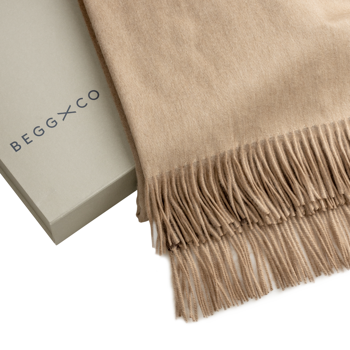 Arran Plain 100% Cashmere Throw Blanket