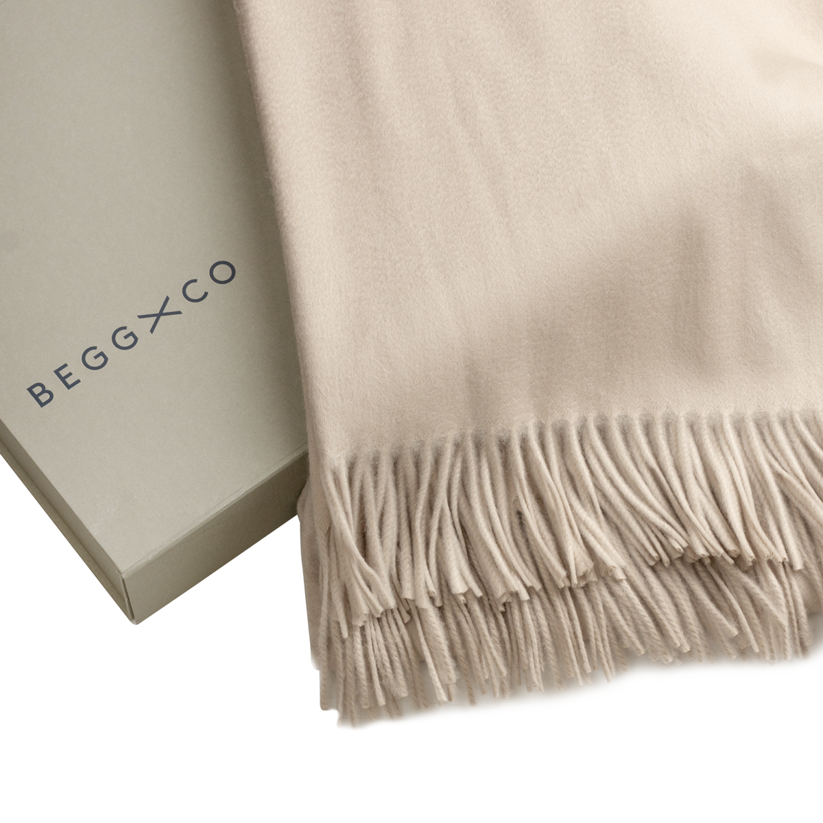 Arran Plain 100% Cashmere Throw Blanket