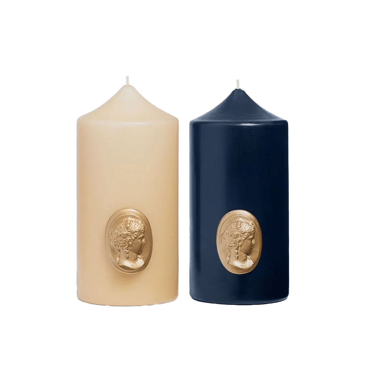 Navy Blue Pillar Candle