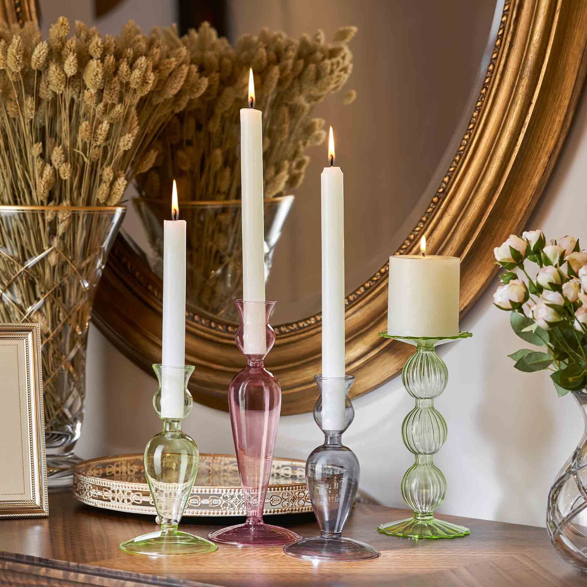 Louis MMXXIII Amber Taper Candle Holder Set of 2