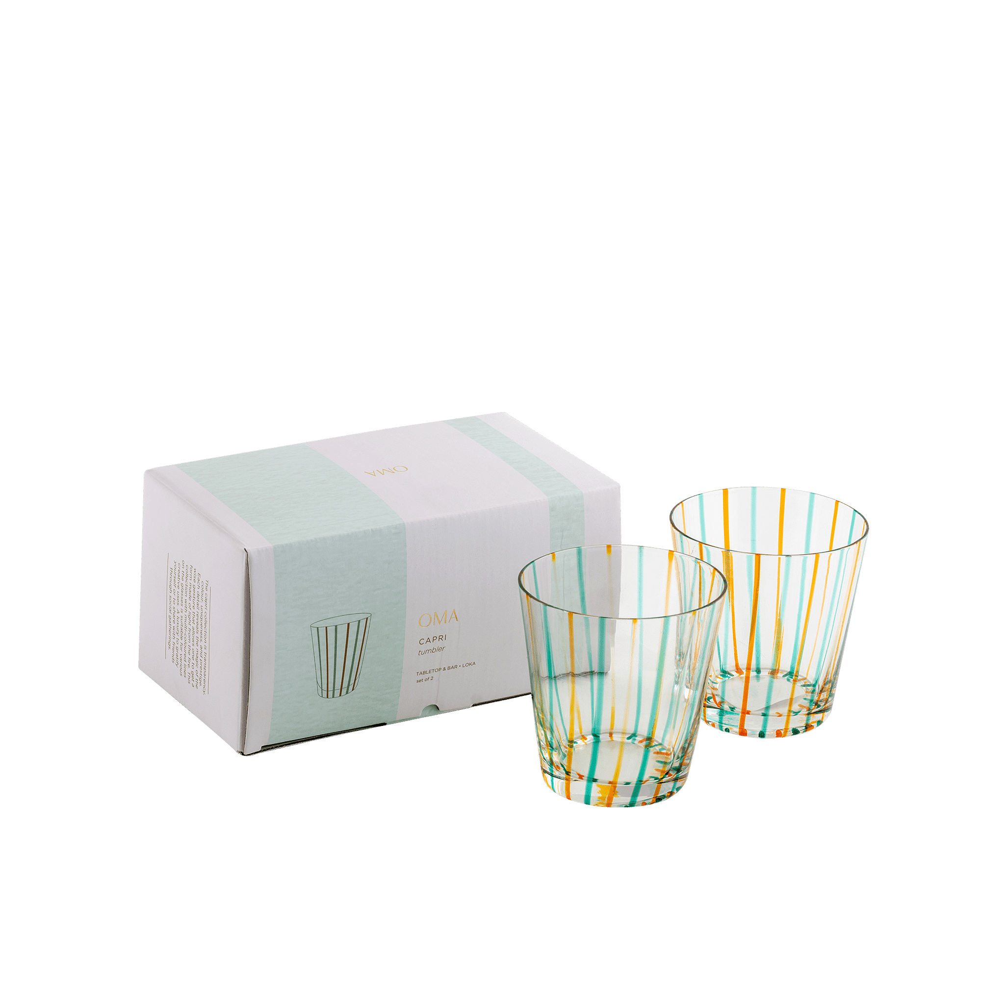 Capri Tumbler Brown & Blue Set of 2