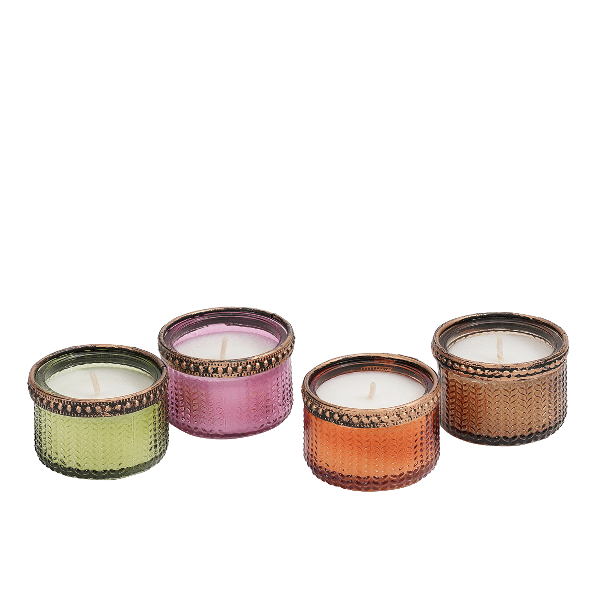 Leather & Leaves Diya Scented Candle S/4