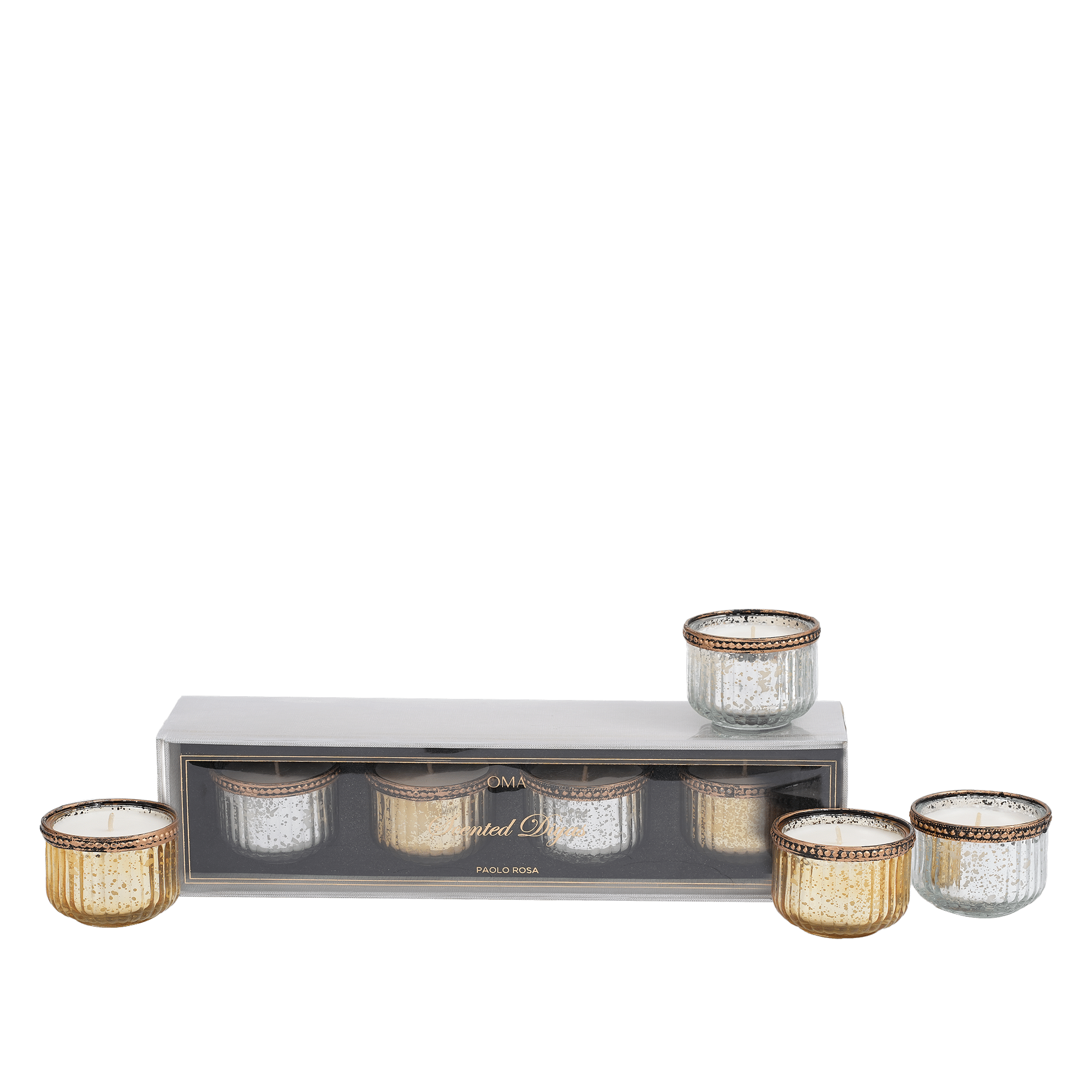 Paola Rosa Diya Scented Candle S/4