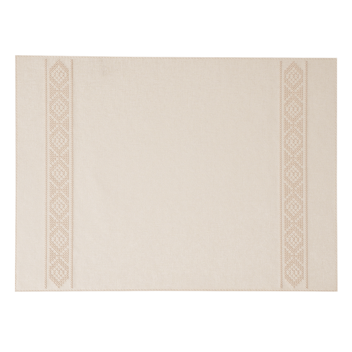 Victoria Rectangle Placemat With Embroidery Ethnic/Beige Stitch