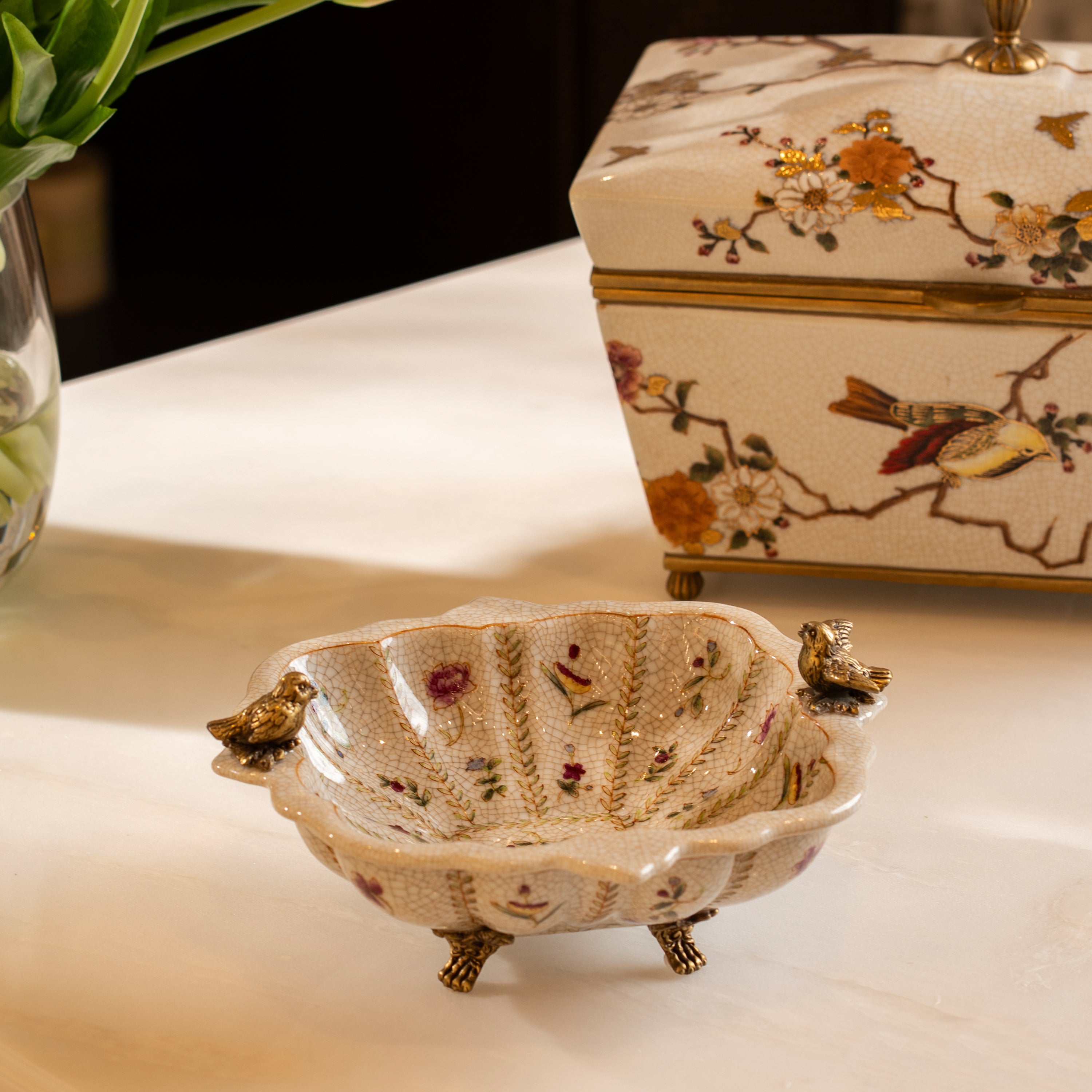 Elegant Eden Rosa Square Centerpiece Bowl