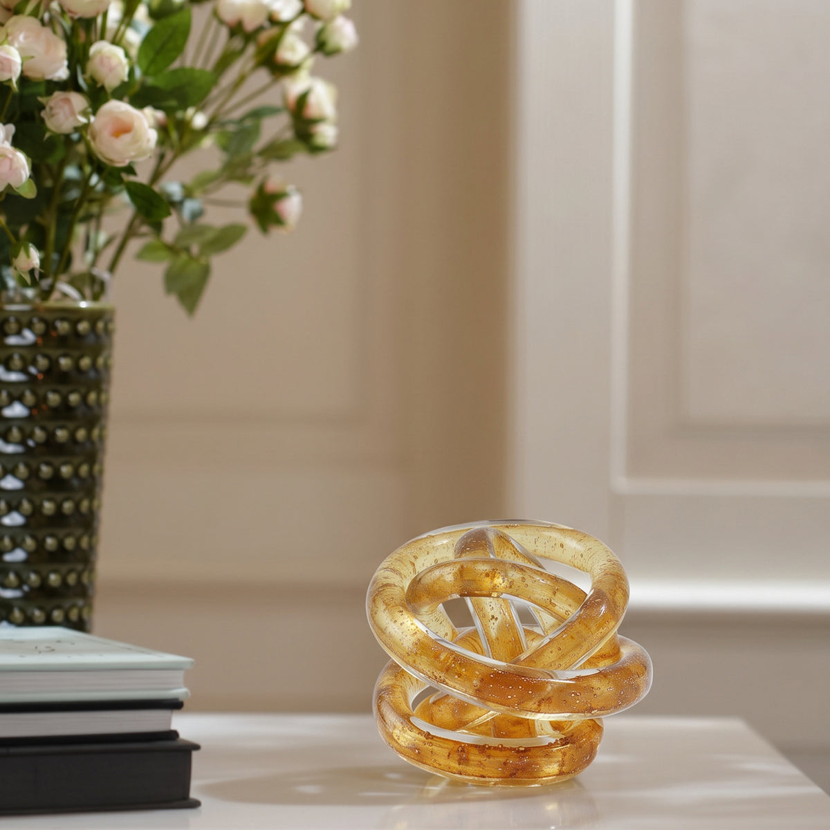 Zircon Infinity Knot Amber