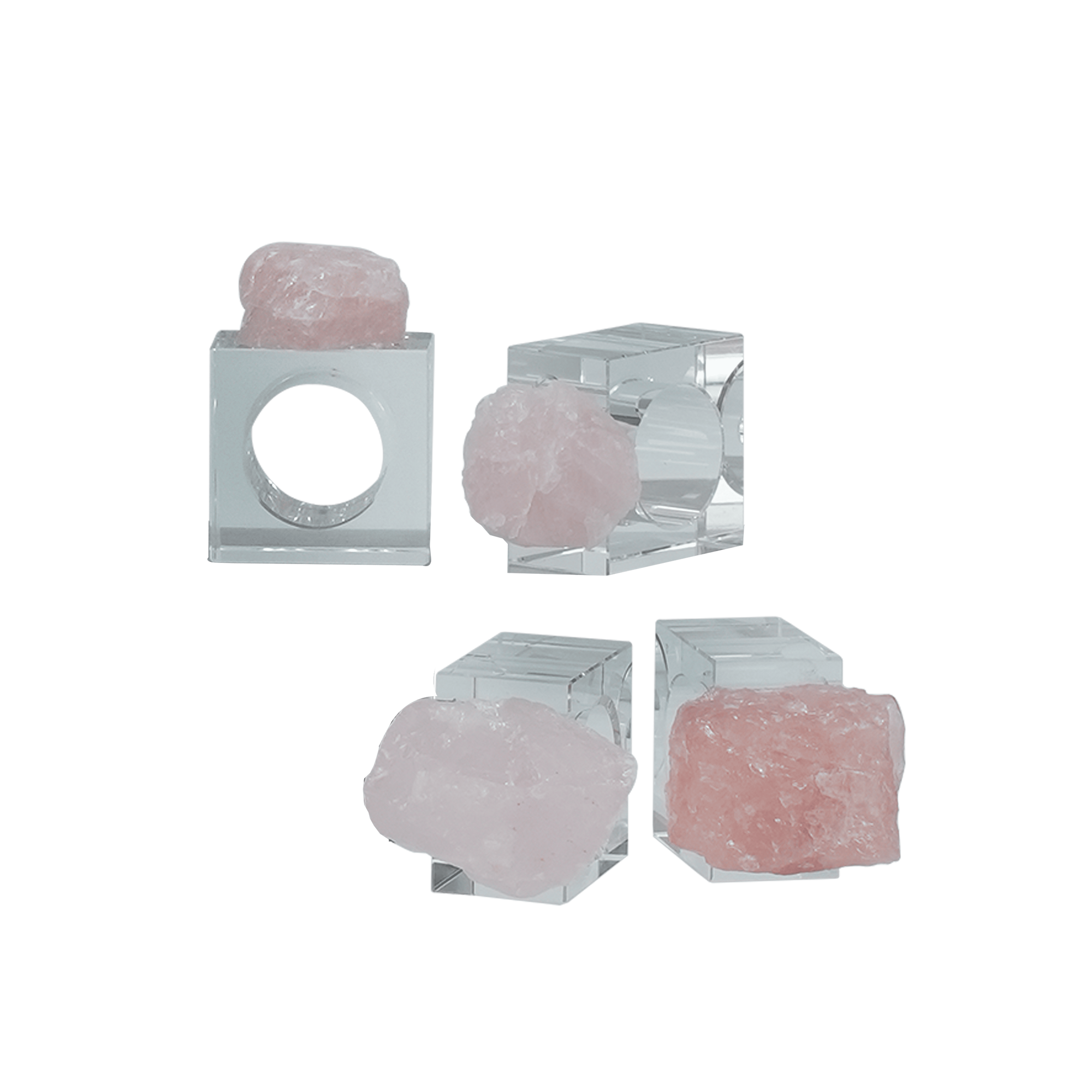 Crystaluxe Crystal Quartz Napkin Ring S/4