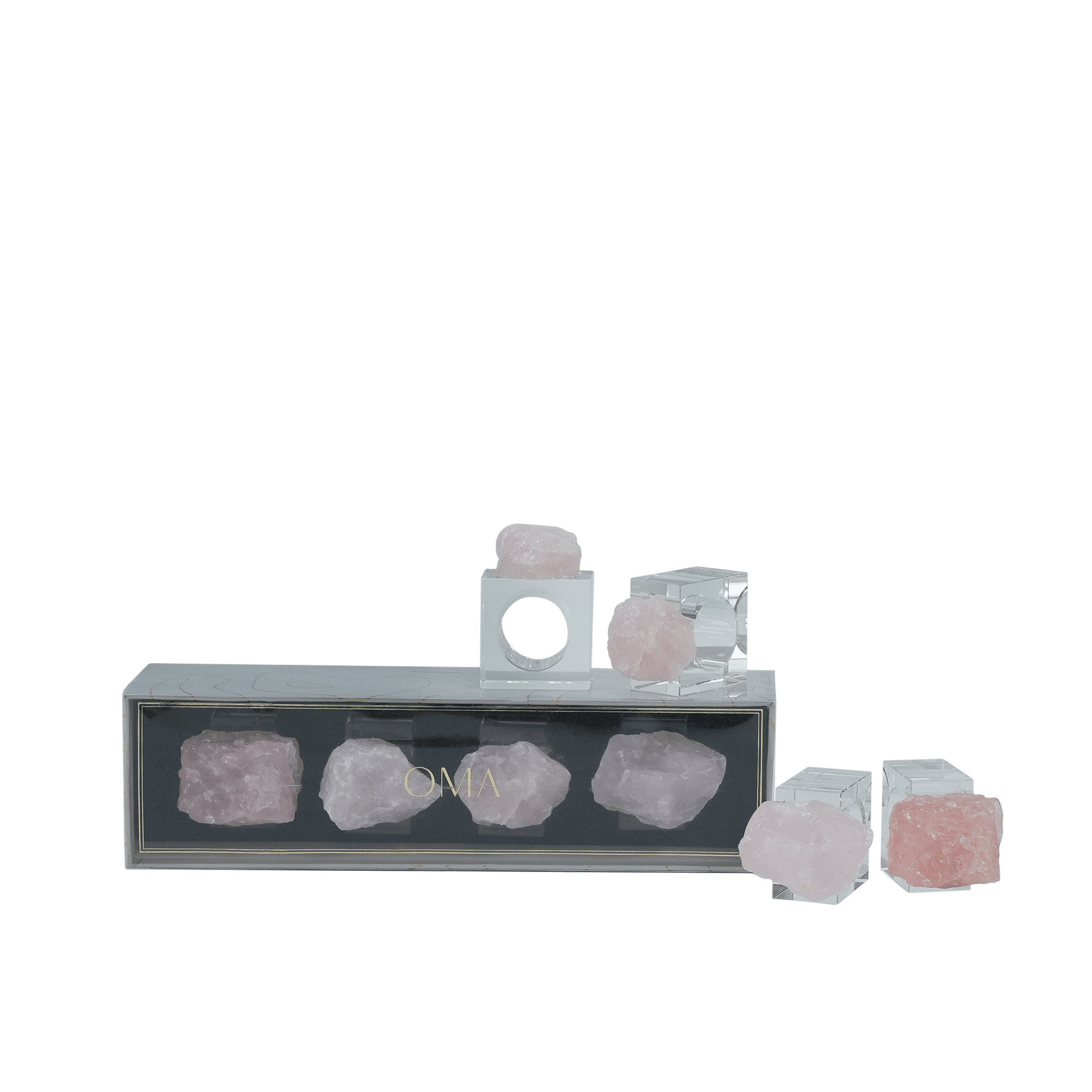 Crystaluxe Crystal Quartz Napkin Ring S/4