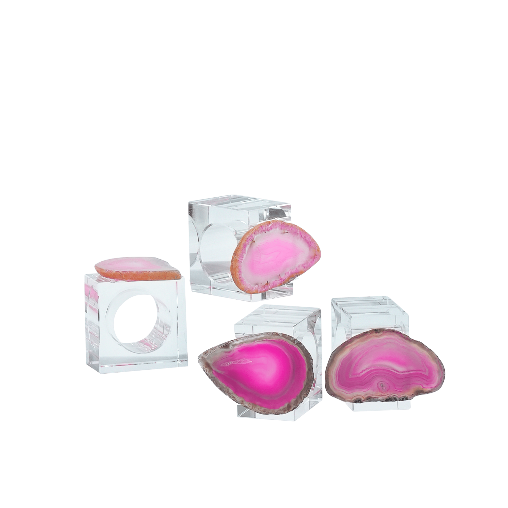 Crystaluxe Agate Napkin Ring S/4