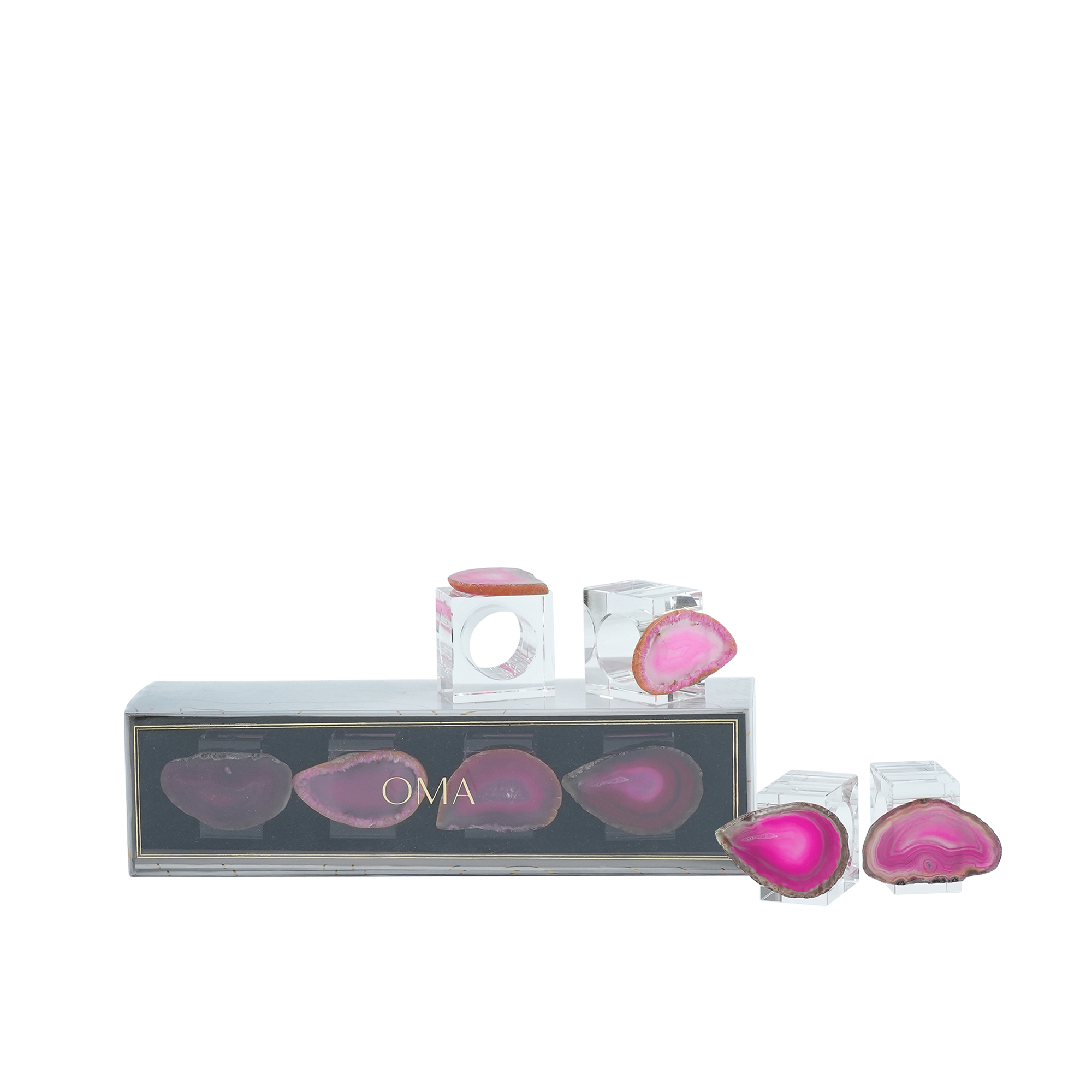 Crystaluxe Agate Napkin Ring S/4