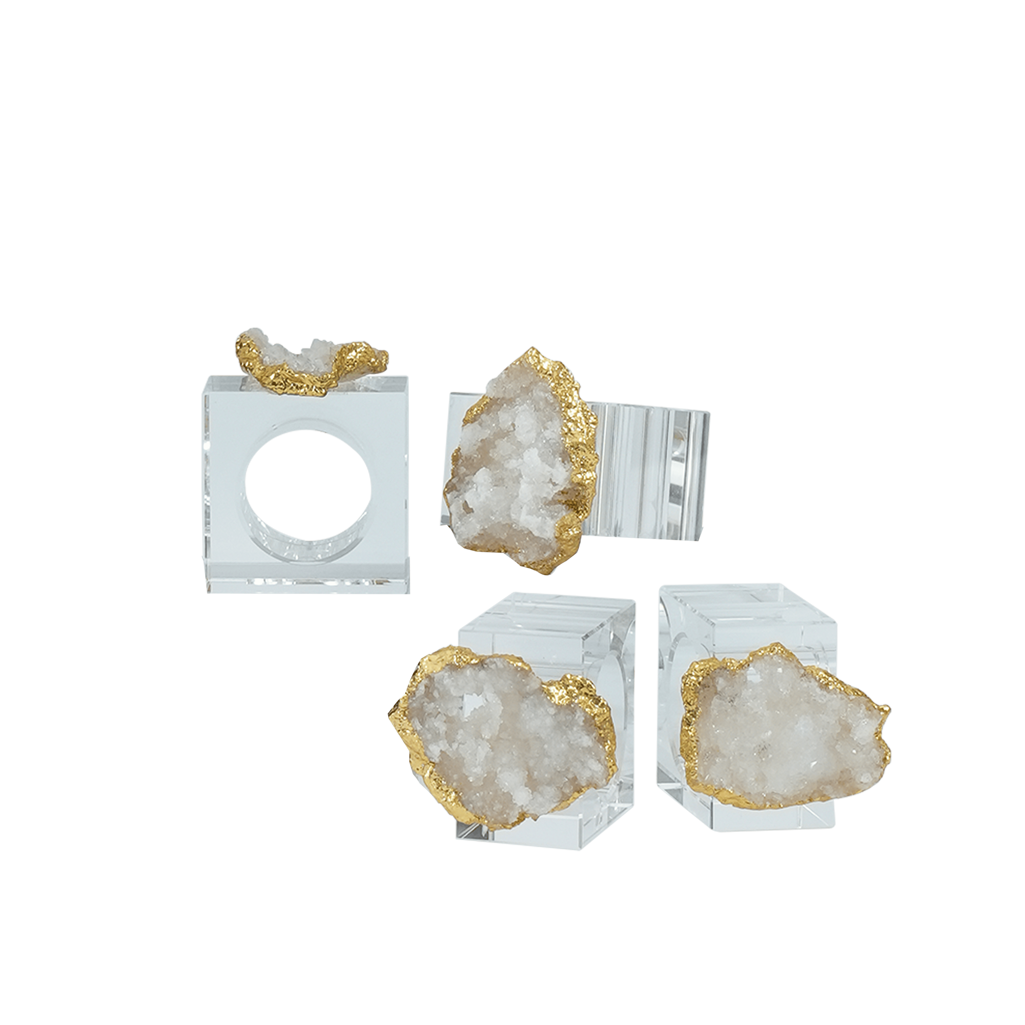 Crystaluxe Crystal Quartz Napkin Ring S/4