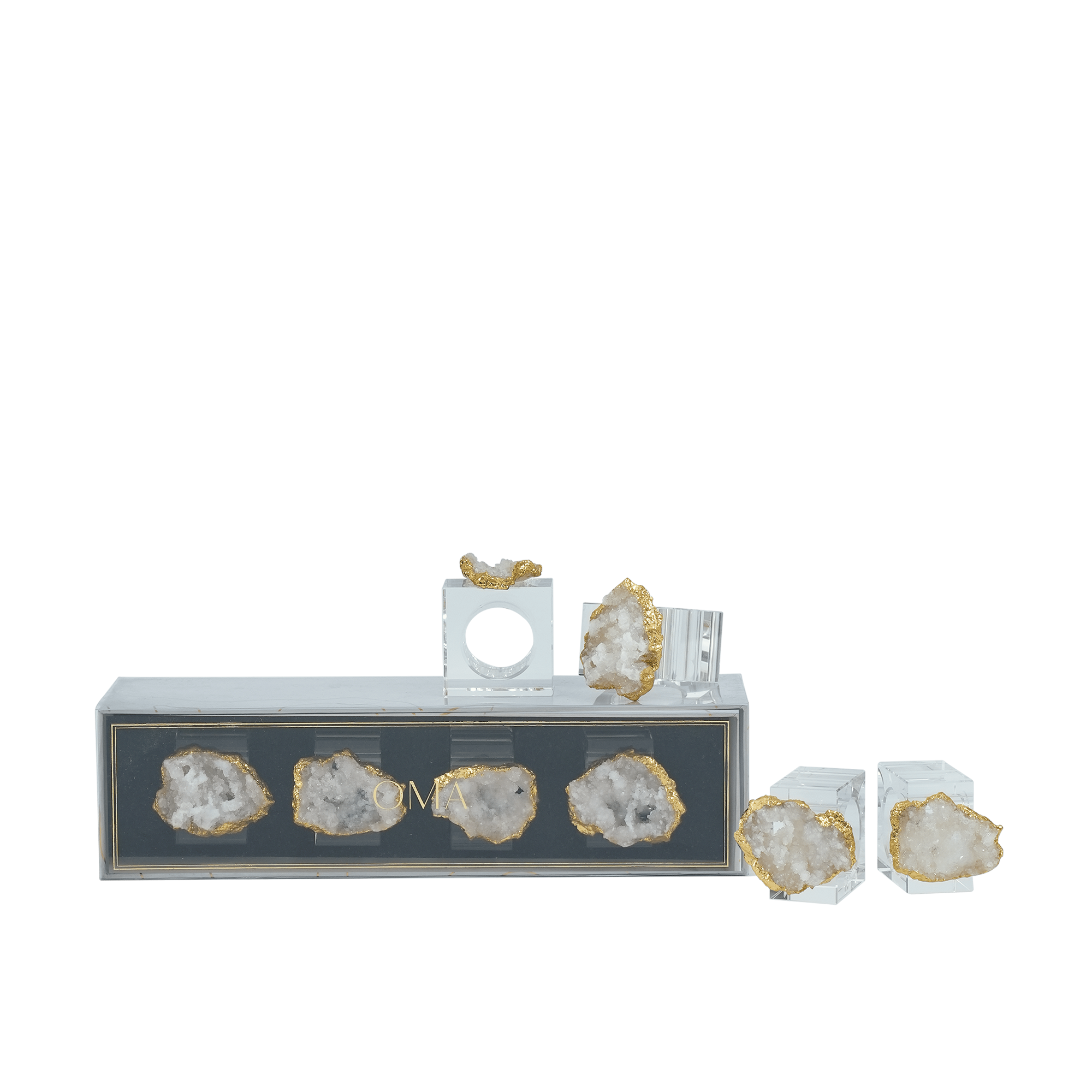 Crystaluxe Crystal Quartz Napkin Ring S/4