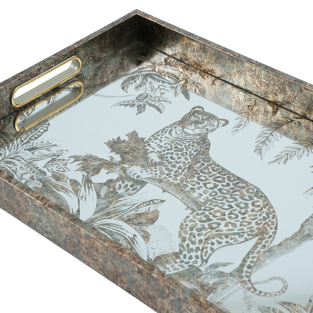 Shimmer Glass Tray Gold
