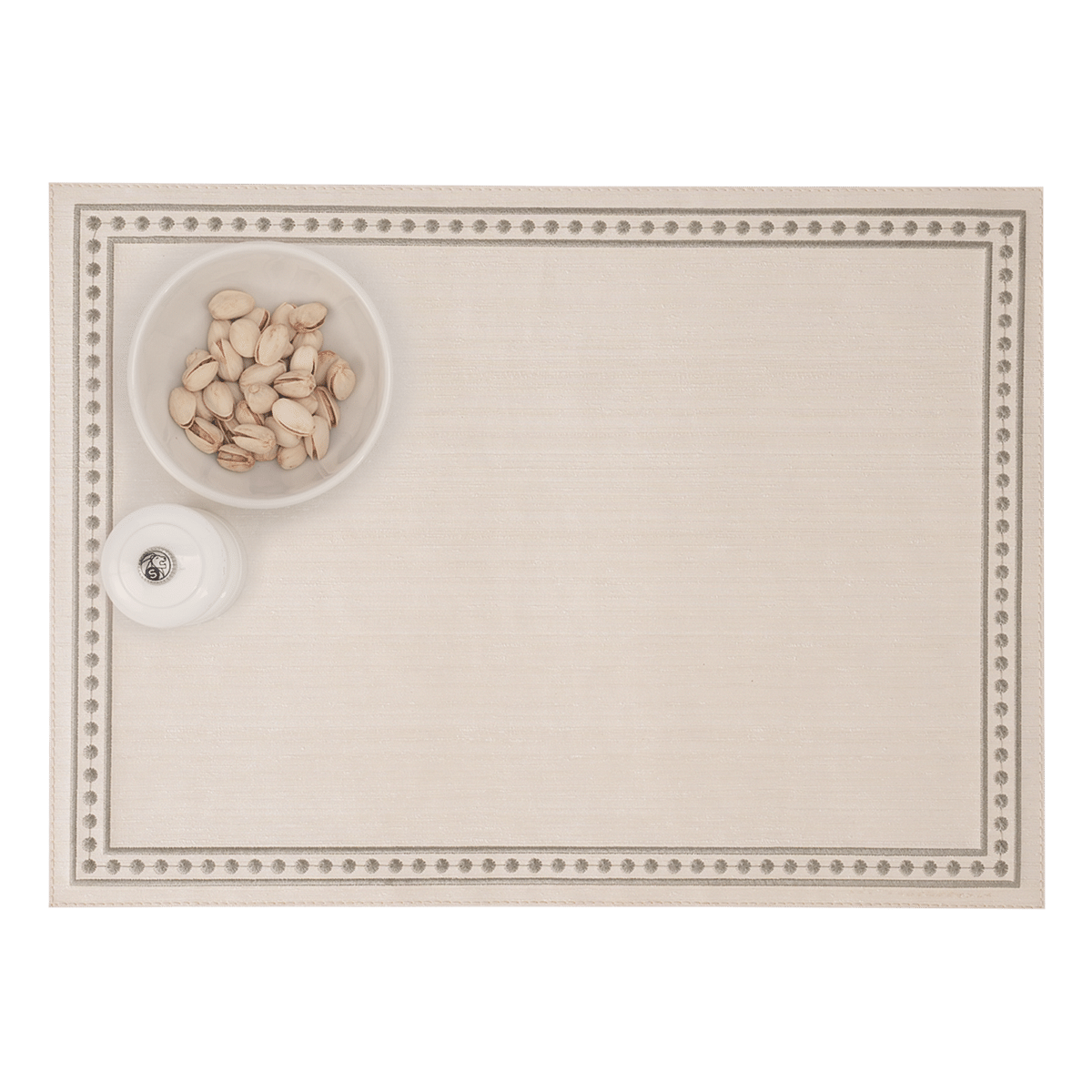 Silk Line Dot Embroided Placemat