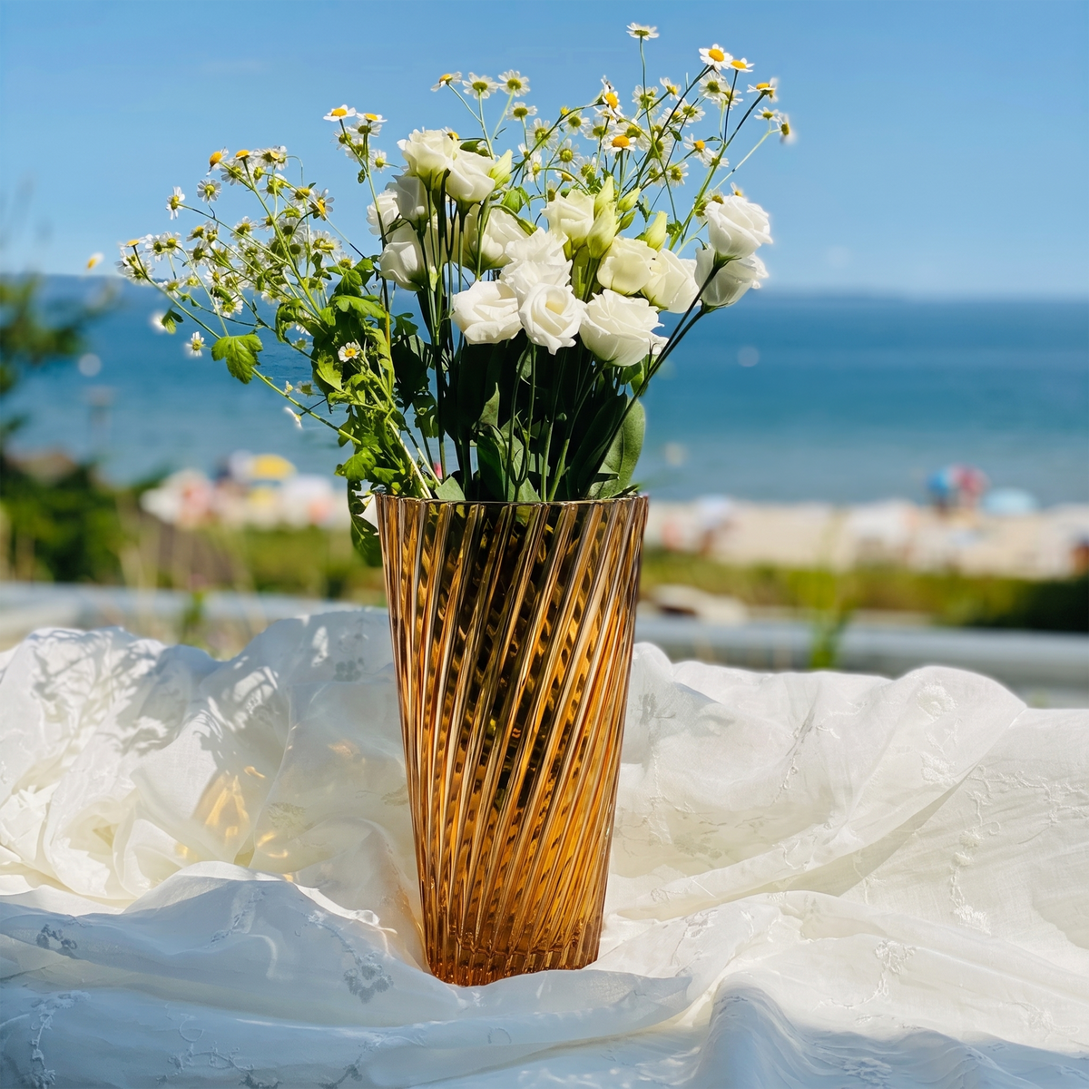 Crystal Oslo Amber Vase
